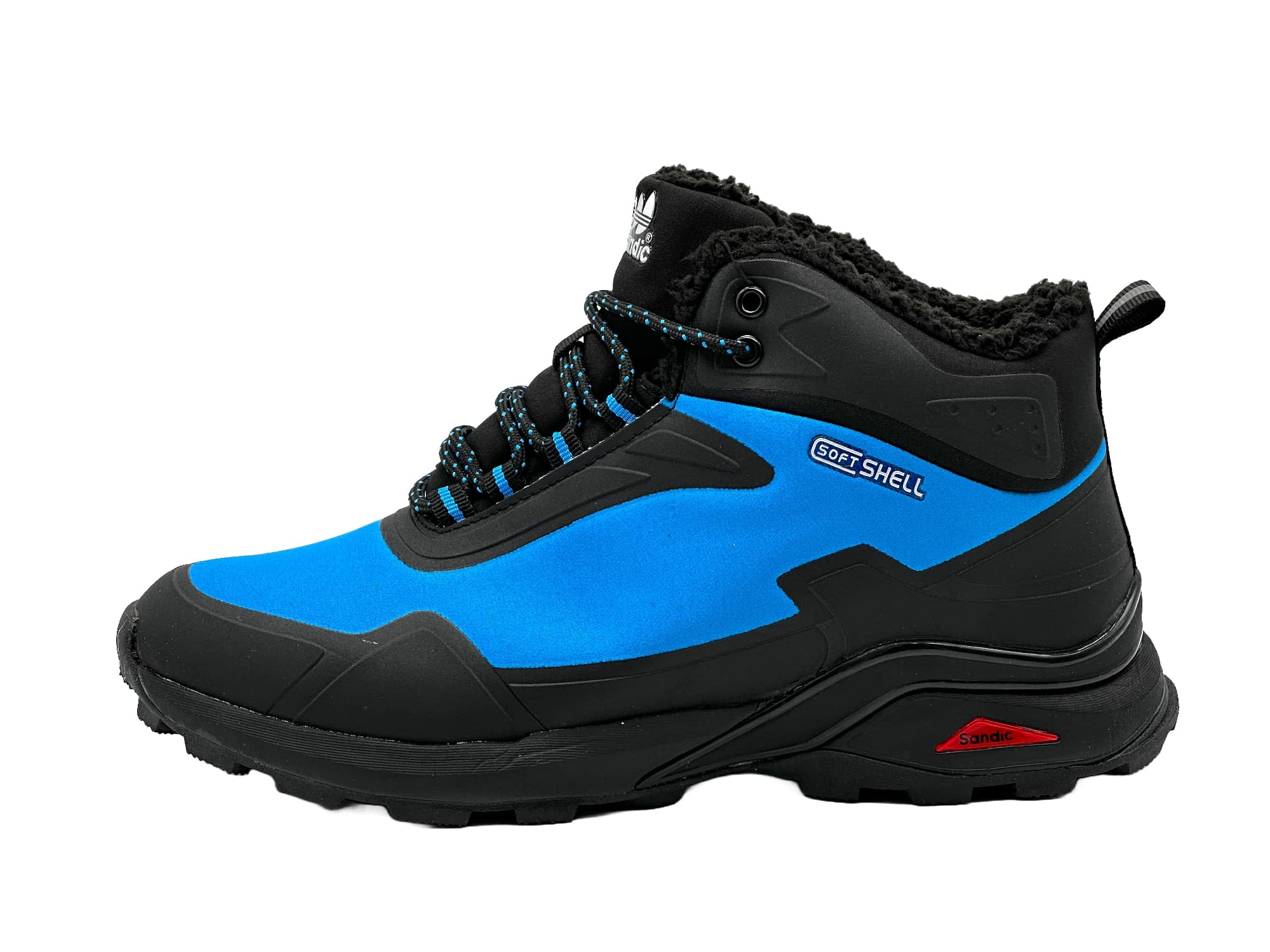 Gefütterte Wanderschuhe Outdoorschuhe Stiefel Schwarz-Königsblau 41