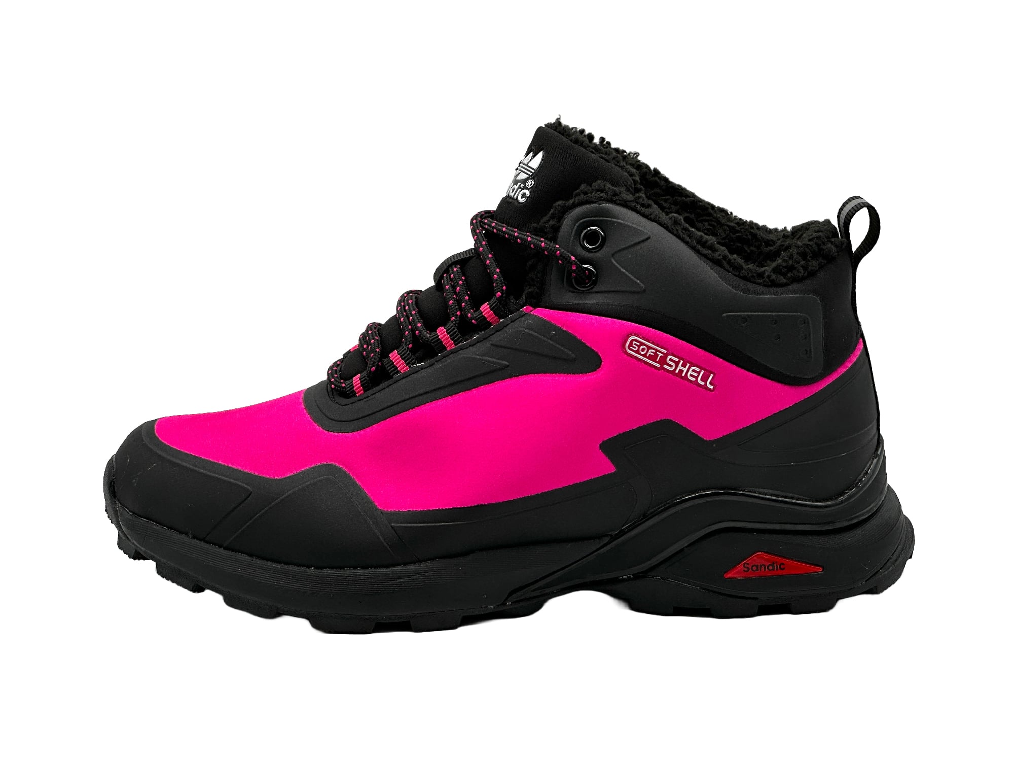 Gefütterte Wanderschuhe Outdoorschuhe Stiefel Schwarz-Fuchsia 36