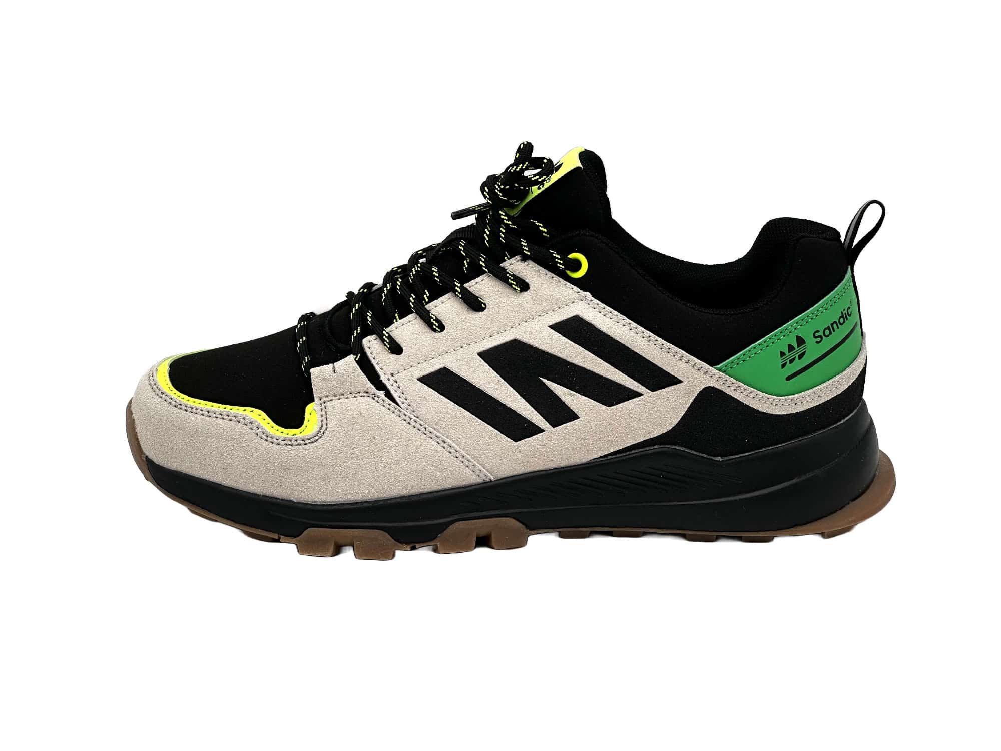 Trekkingschuhe Outdoor Wanderschuhe Soft shell Beige-Schwarz-Grün 46