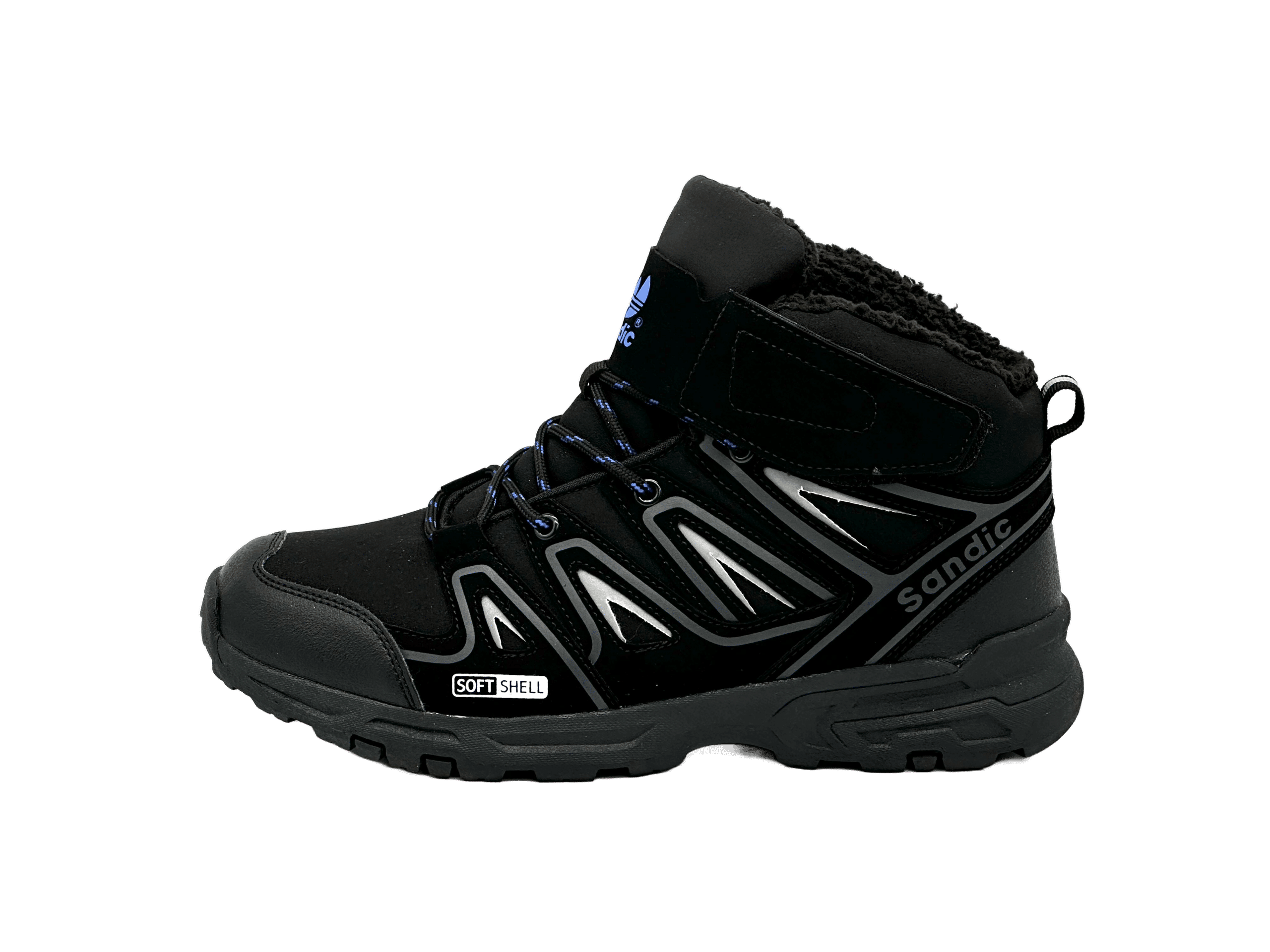 Winter Trekkingschuhe Gefütterte Boots Schwarz-Königsblau 41