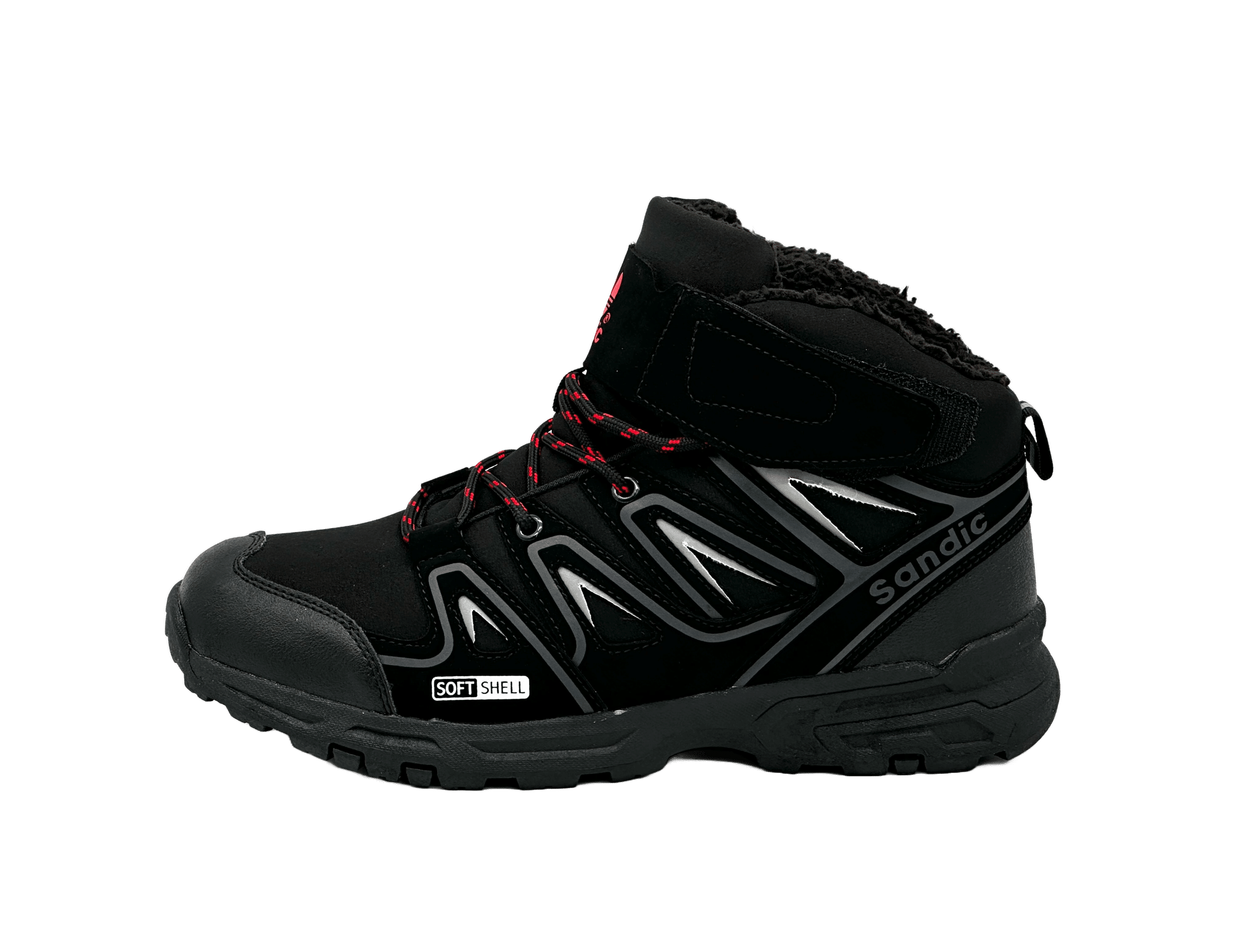 Winter Trekkingschuhe Gefütterte Boots Schwarz-Rot 36
