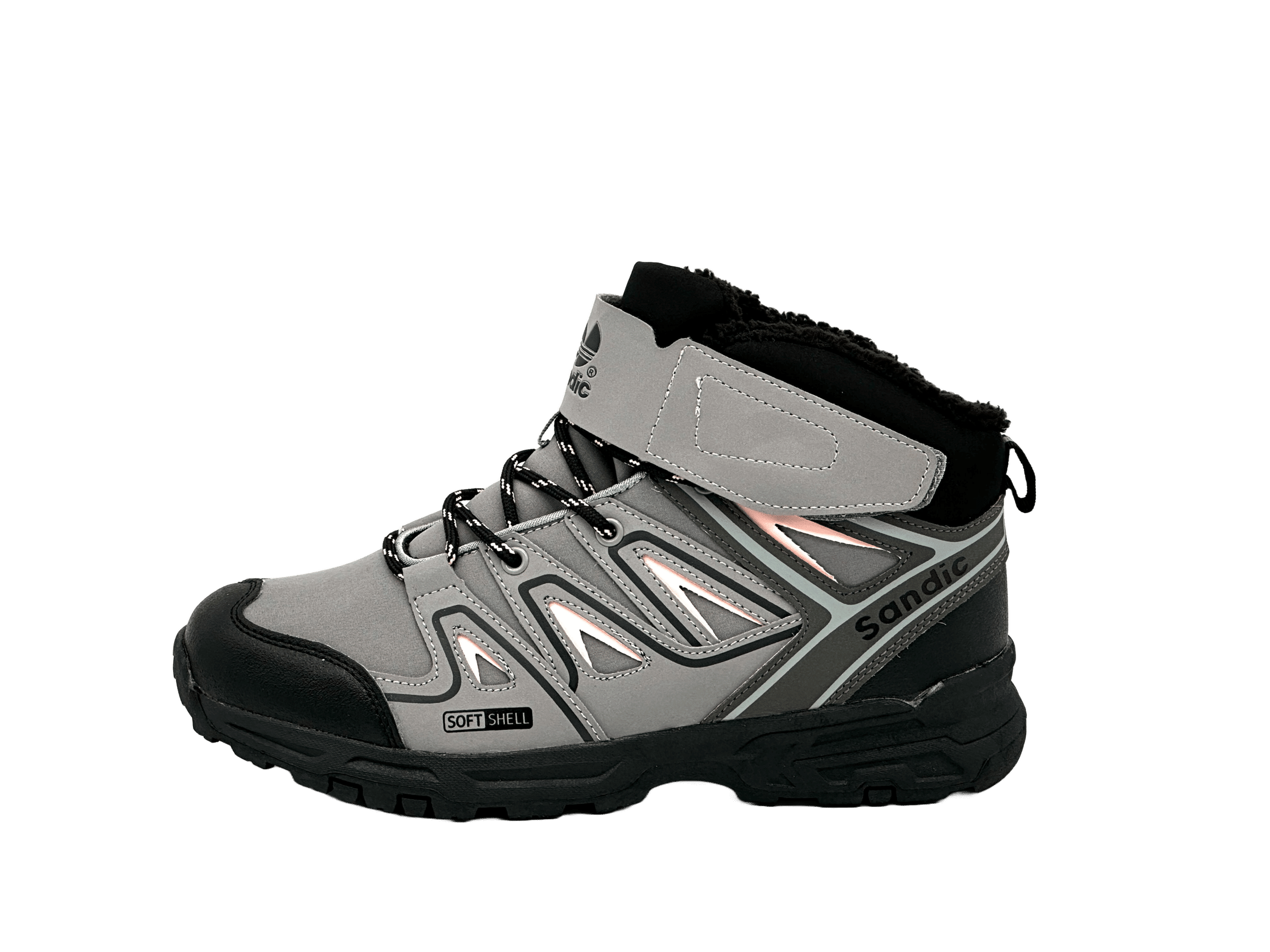 Winter Trekkingschuhe Gefütterte Boots Grau-Fuchsia 36