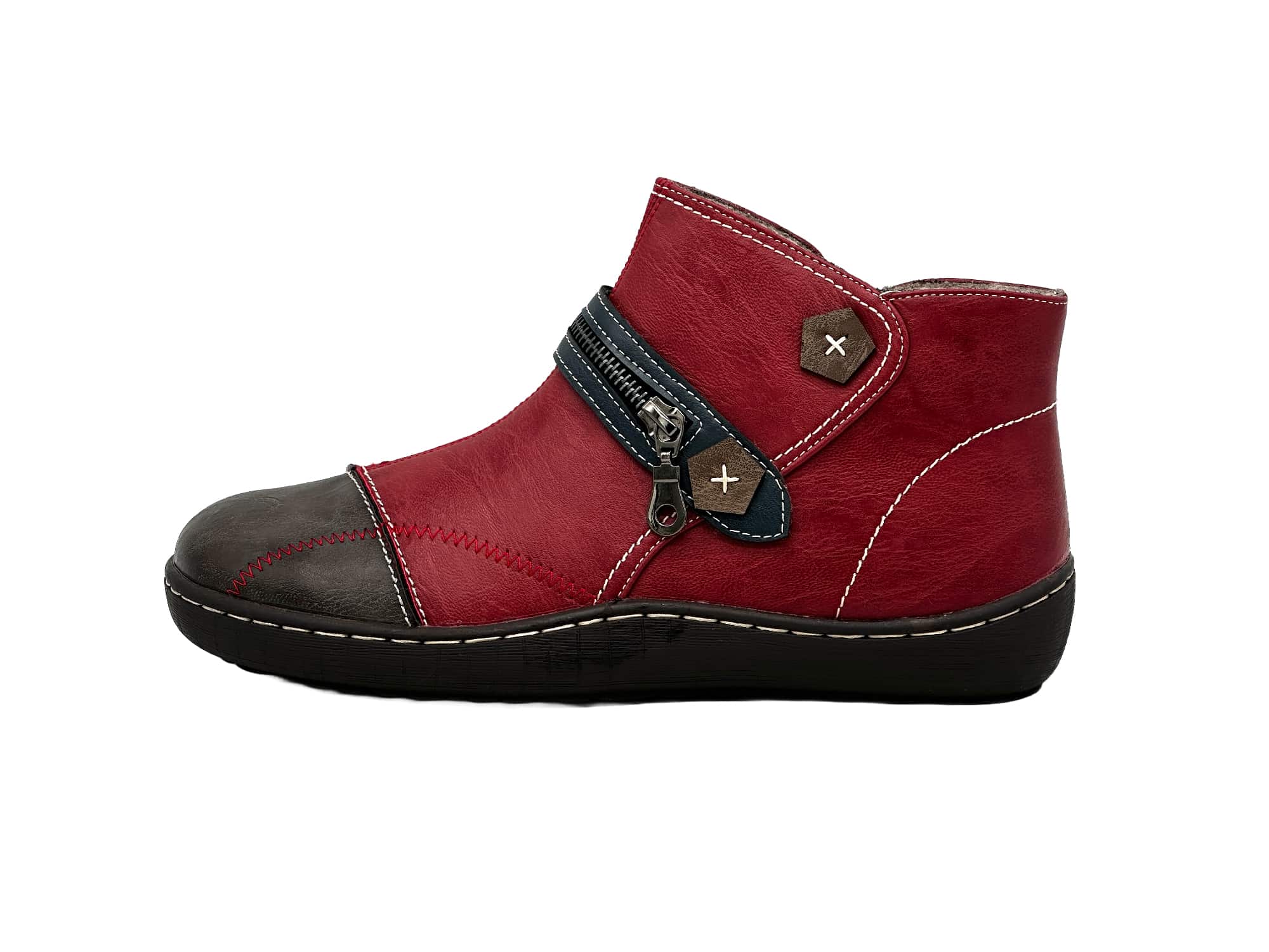 Retro-Design flache Winterschuhe Rot 36