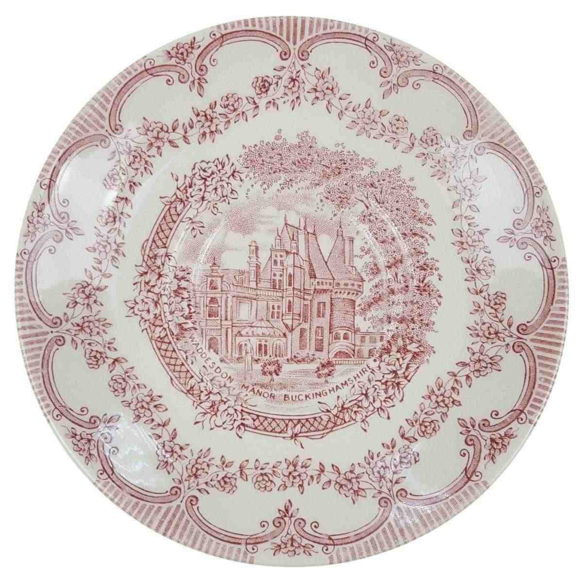 Untertasse für Kaffee 14 cm English Ironstone Tableware (EIT) EIT England Waddesdon Manor Buckinghamshire Rot gebraucht - gut