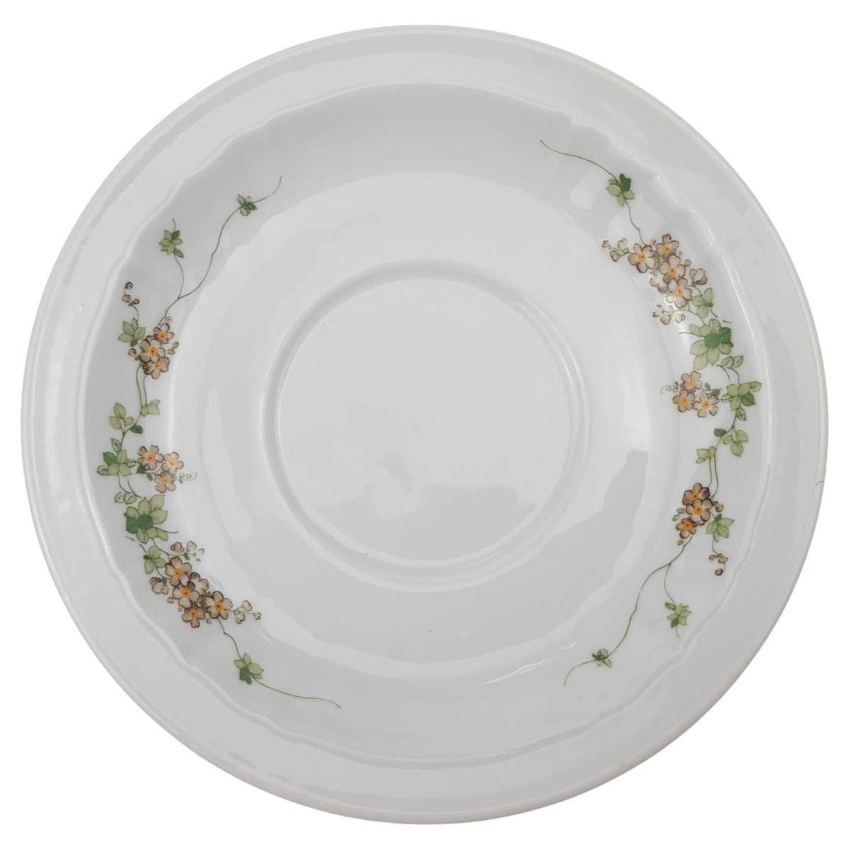 Untertasse für Kaffee 14,9 cm Eschenbach Salzburg braun grüne Ranke gebraucht - sehr gut