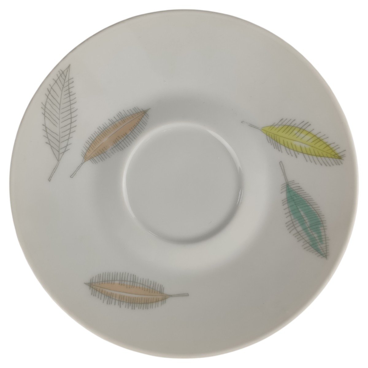 Untertasse für Kaffee 14,8 cm Rosenthal Form 2000 Bunte Blätter R. Loewy