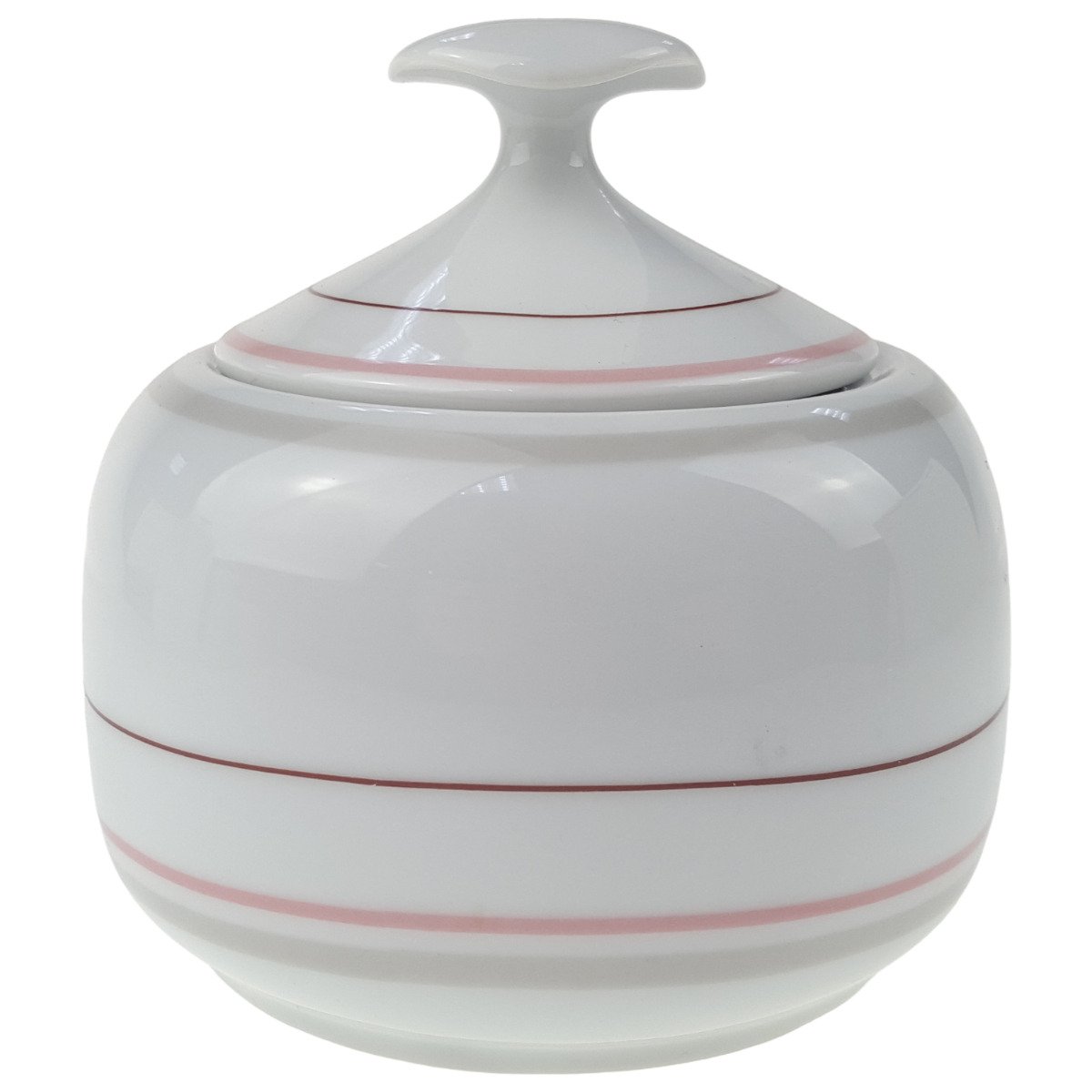 Zuckerdose Winterling Kirchenlamitz Simona Rosa Grau Braun Streifen gebraucht - sehr gut