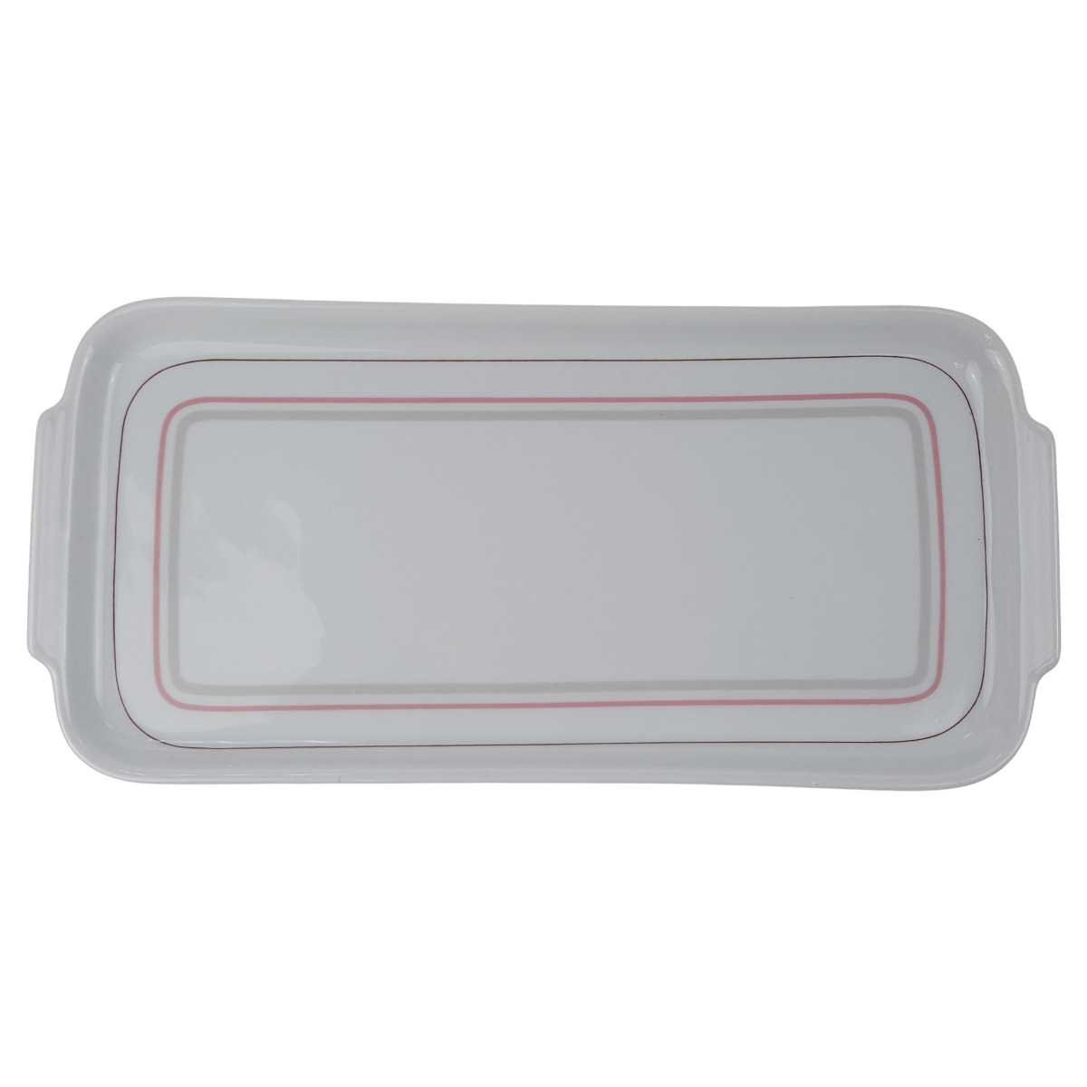 Dessertteller Königskuchenplatte Winterling Kirchenlamitz Simona Rosa Grau Braun Streifen gebraucht - sehr gut