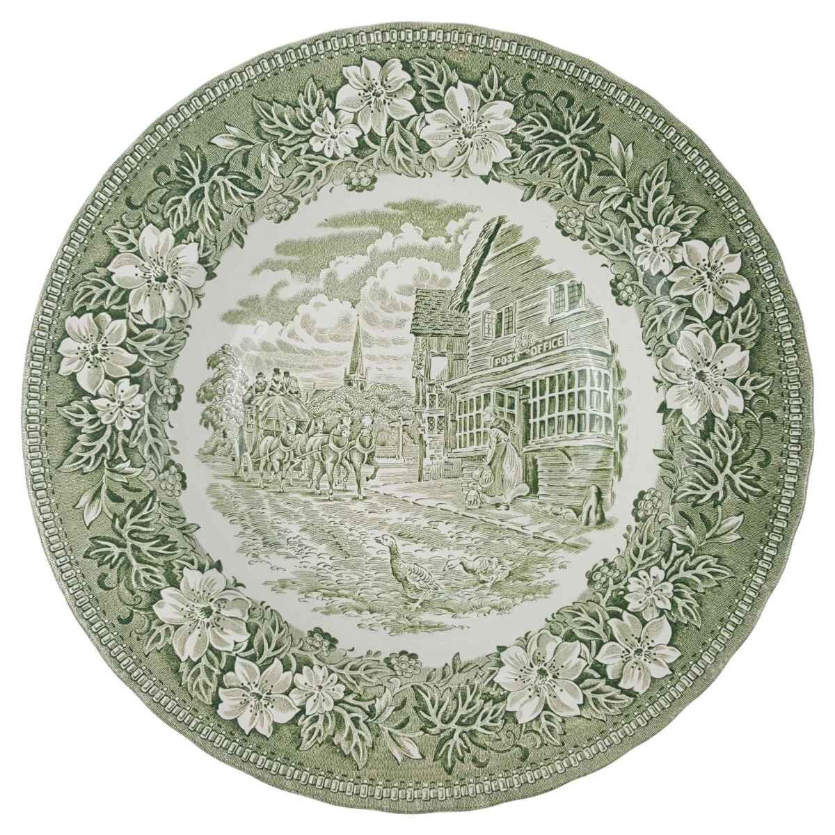 Suppenteller 20,2 cm Royal Tudor Coaching Taverns Grün gebraucht - sehr gut