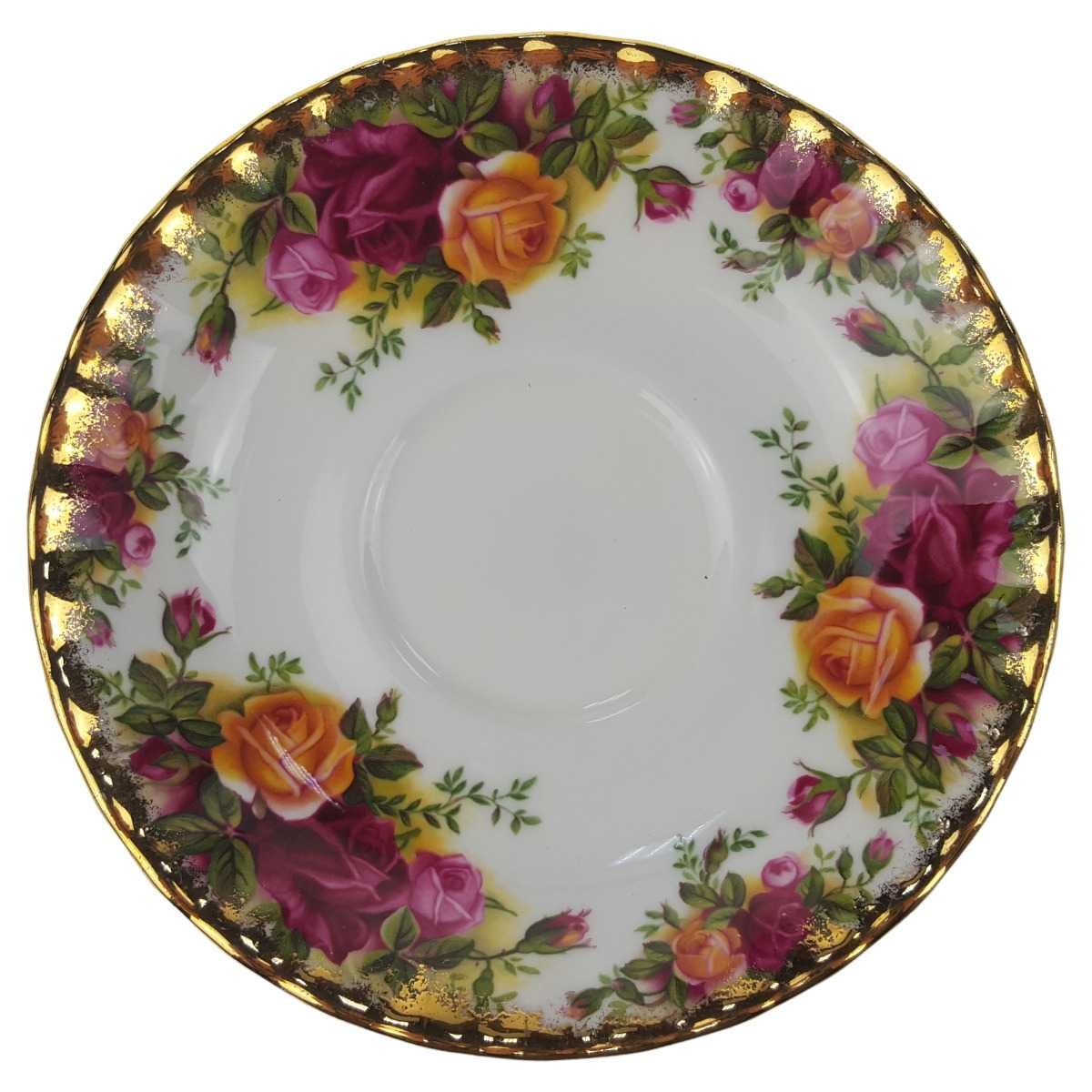 Untertasse für Kaffee 14 cm Royal Albert Old Country Roses Modell 2 gebraucht - sehr gut