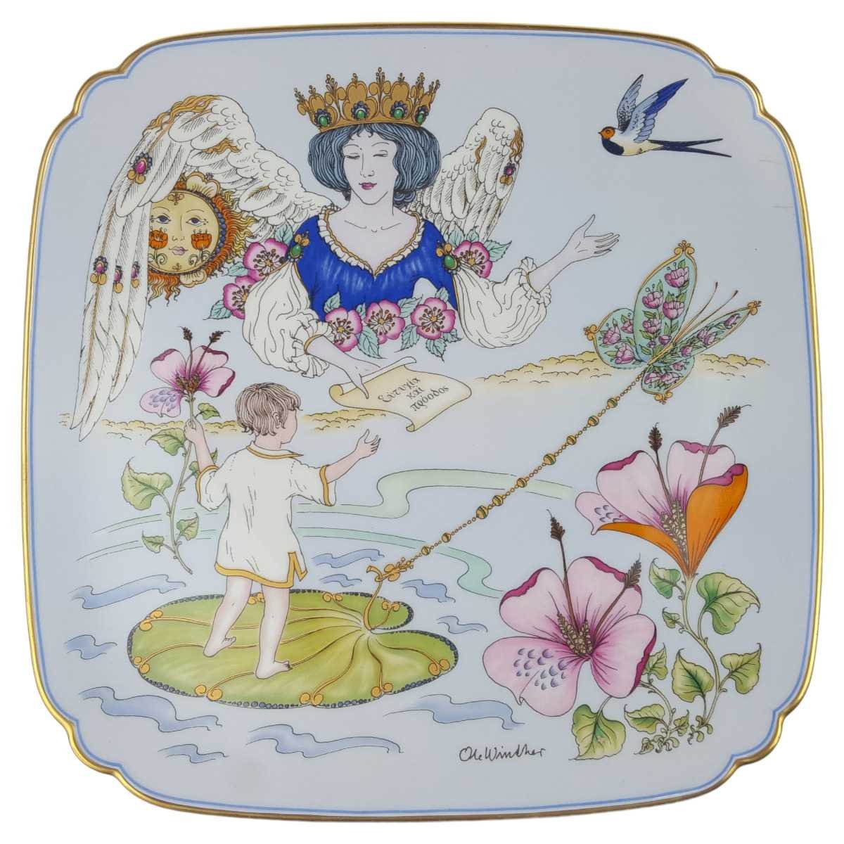 Wandteller Hutschenreuther Geburt und Taufe R. Loewy gebraucht - gut