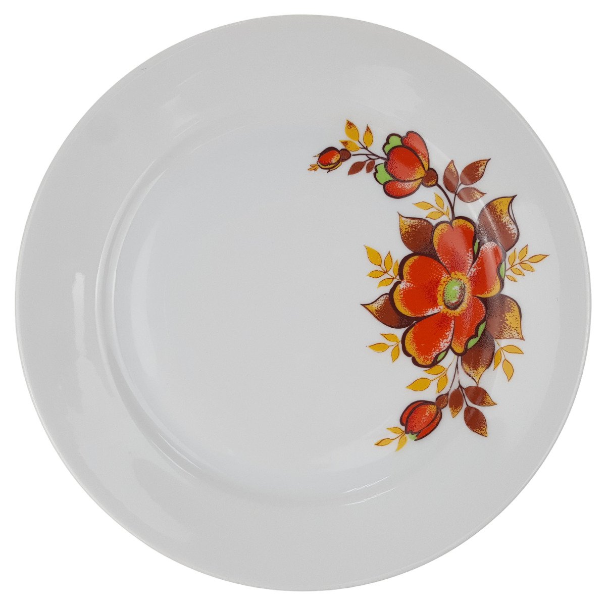 Kuchenteller 19,5 cm Schirnding Blumen Braun Orange gebraucht - gut