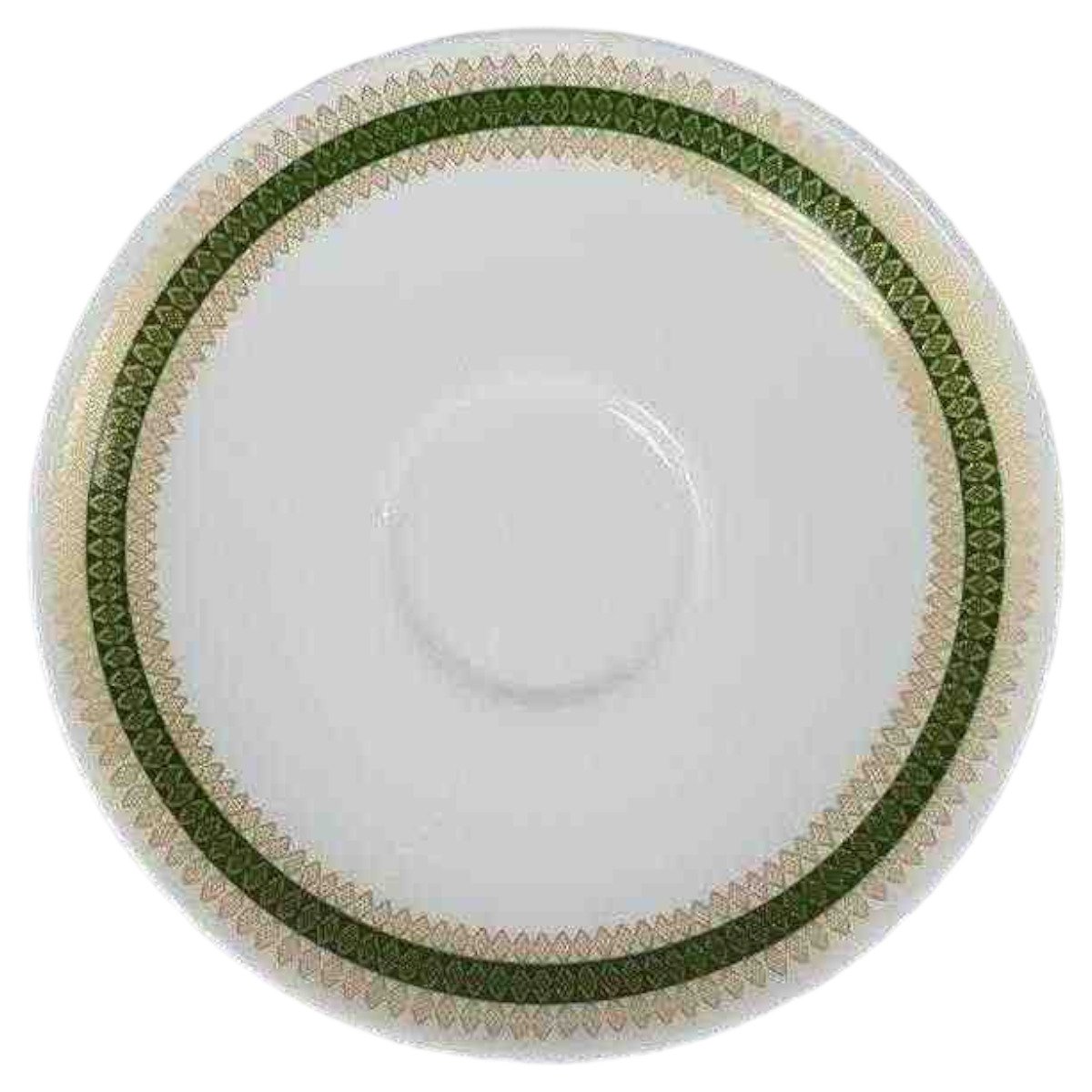 Kaffeetasse mit Untertasse Tasse & Thomas Porzellan Rheinland grün gold Rautendekor gebraucht - sehr gut