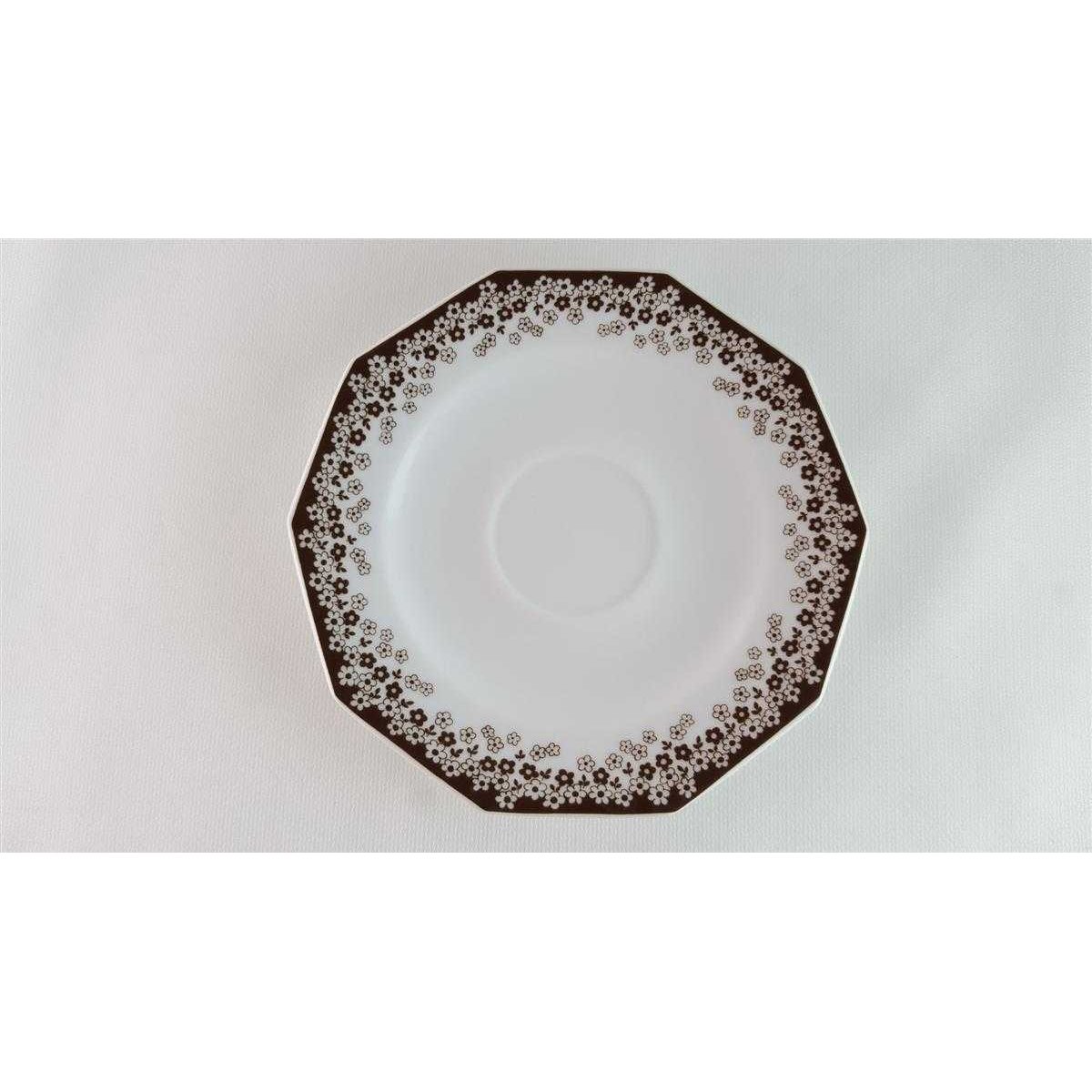 Untertasse für Kaffee 15,2 cm Arabella Atelier Blumendekor braun Blumen gebraucht - gut