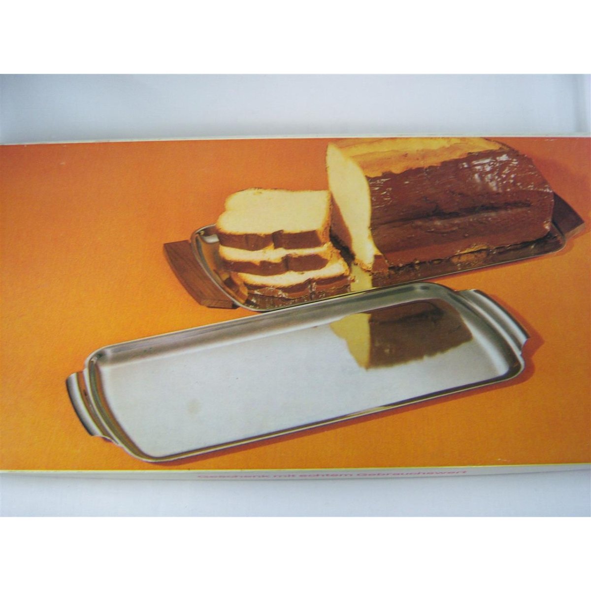 Servierplatte Serviertablett Königskuchenform 30 cm SuS Inox Silber gebraucht - gut