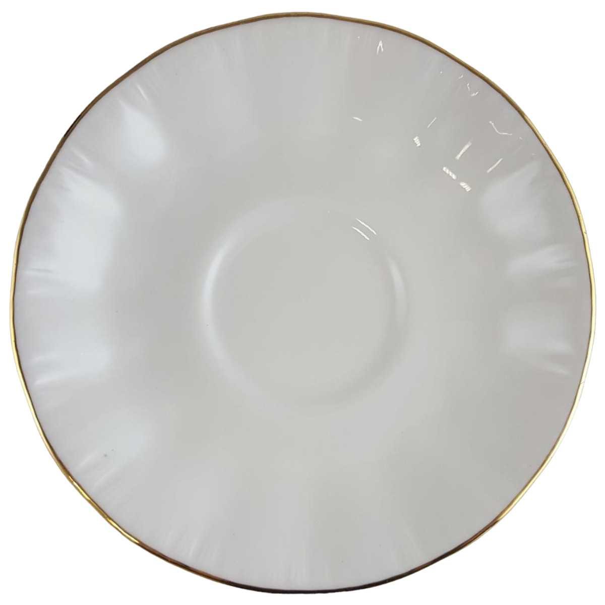 Untertasse für Kaffee Goldrand 13,9 cm Royal Knight Weiß gebraucht - sehr gut