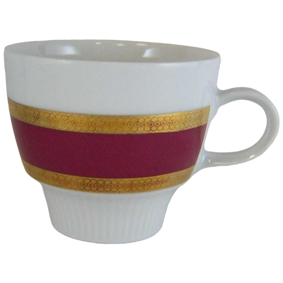 Kaffeetasse Tasse Goldrand Mitterteich Form 870 Rot gebraucht - sehr gut