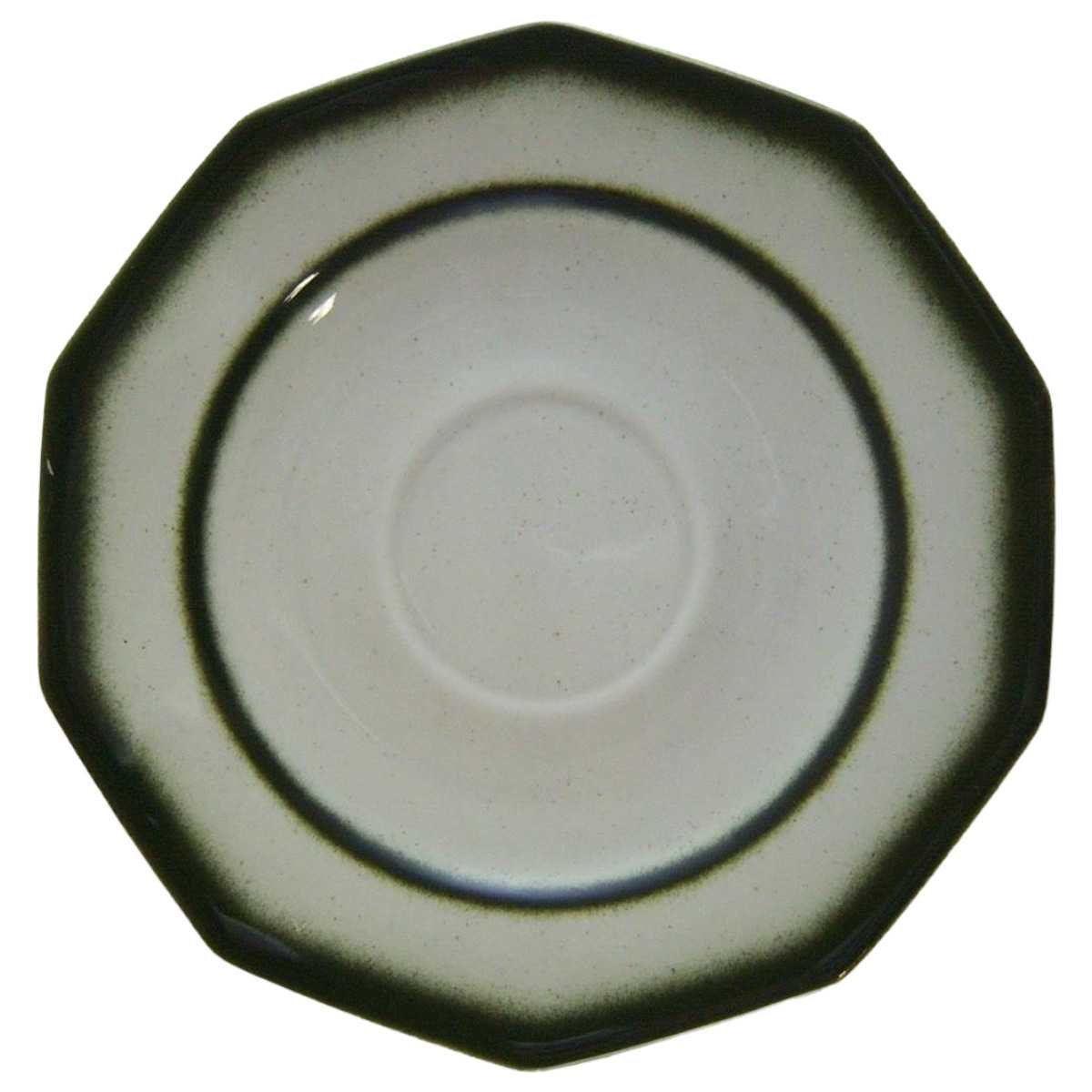 Untertasse für Kaffee 14,8 cm Winterling Kirchenlamitz Bergamo Grüner Rand gebraucht - gut