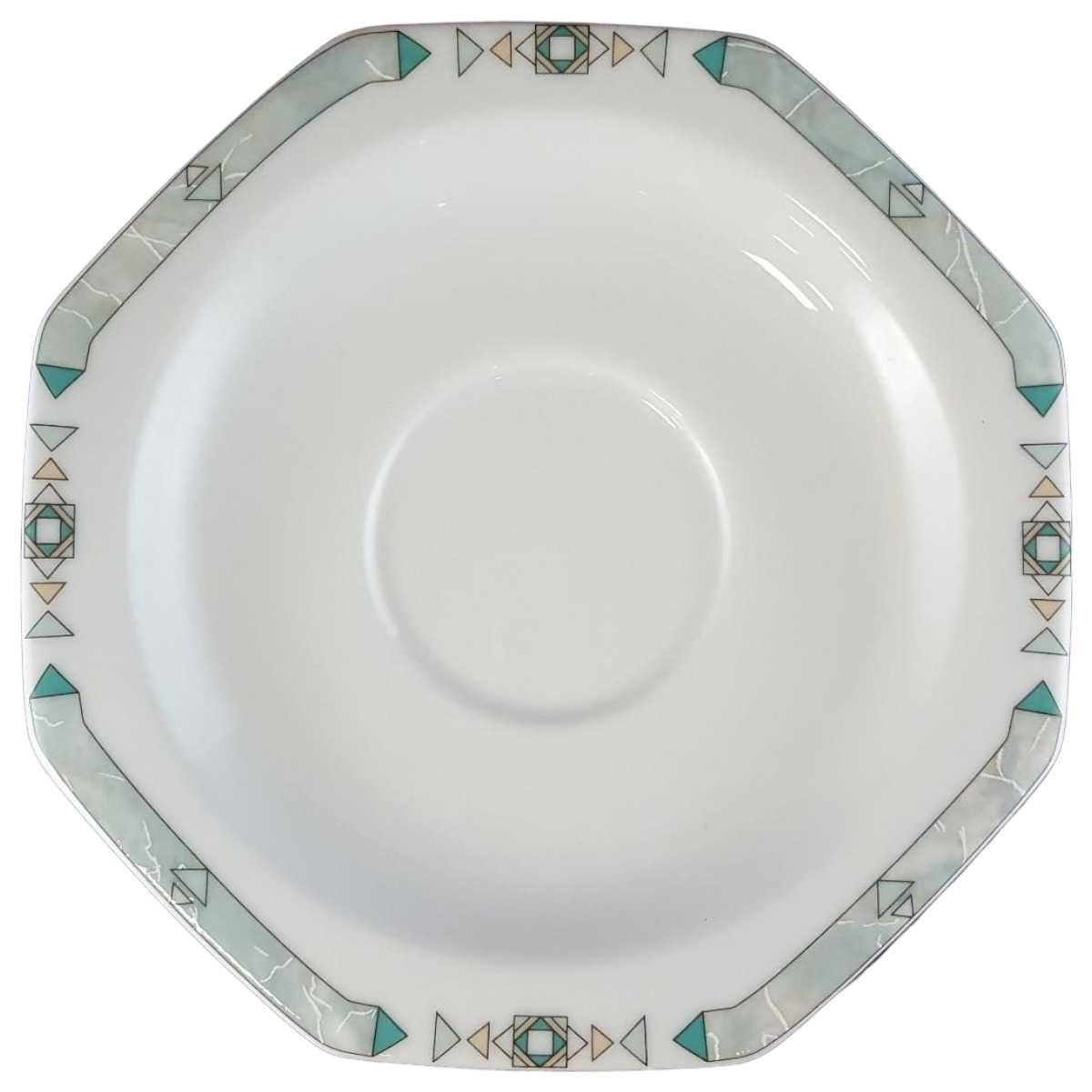 Untertasse für Kaffee 15 cm Seltmann Weiden Octa Abstrakt grün gebraucht - sehr gut