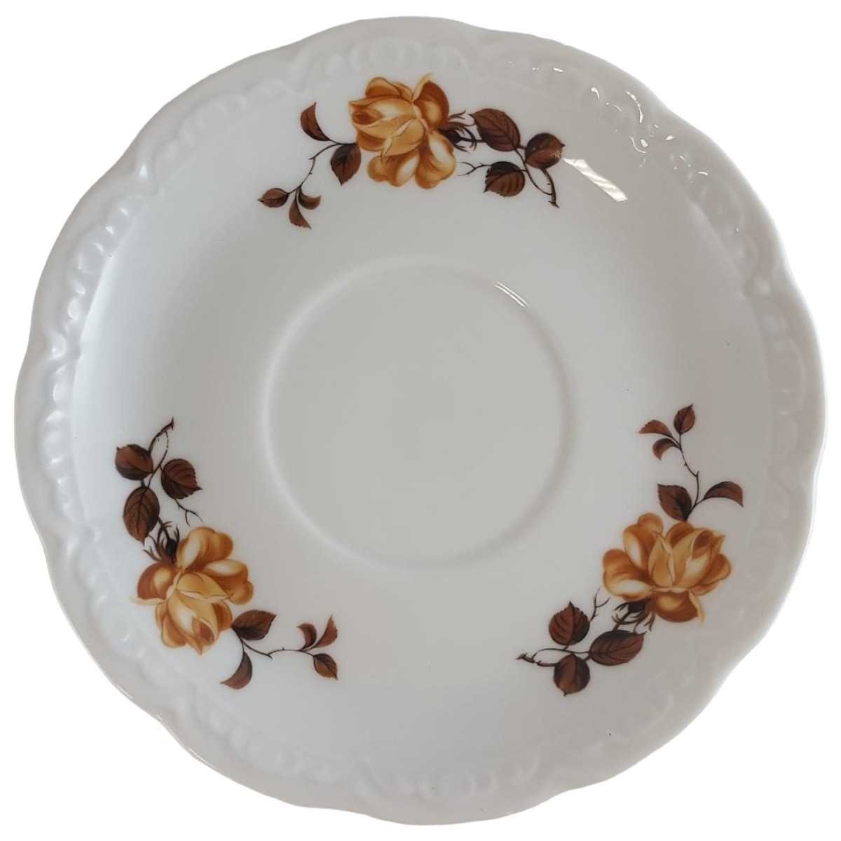 Untertasse für Kaffee 14,6 cm Mitterteich Form 110 Braune Rose gebraucht - sehr gut