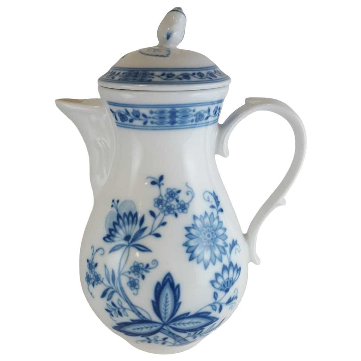 Kaffeekanne Kanne Unterglasur 1,25 L Tirschenreuth Zwiebelmuster Echt Cobalt gebraucht - sehr gut