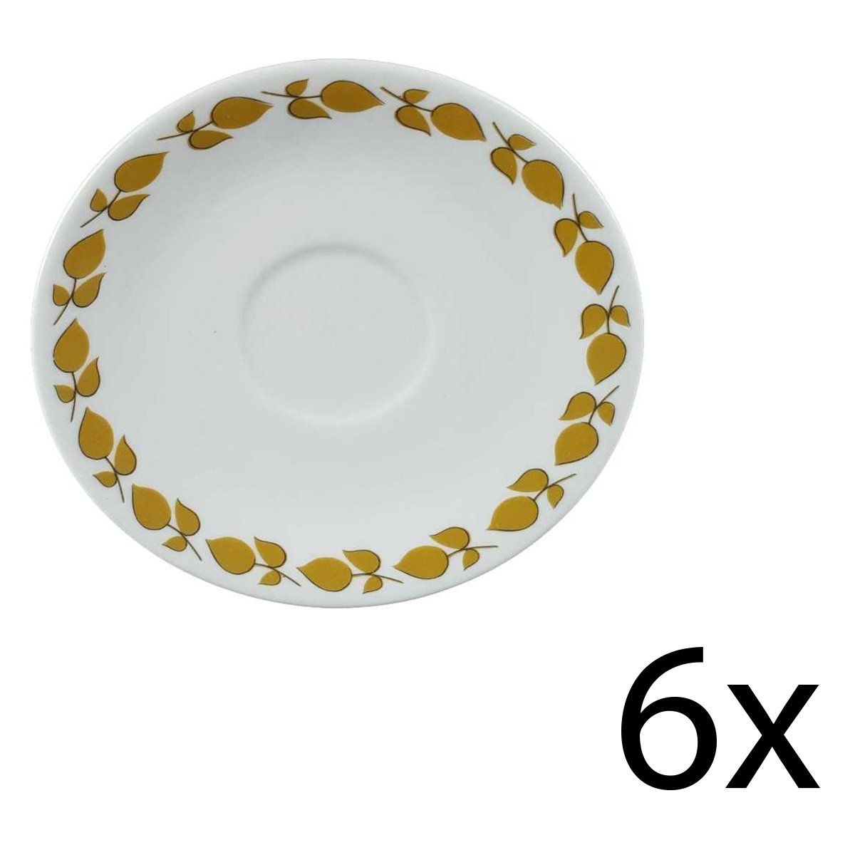 6er Set Untertasse für Kaffee 14 cm Mitterteich Form 860 Blumendekor Blumen gebraucht - gut