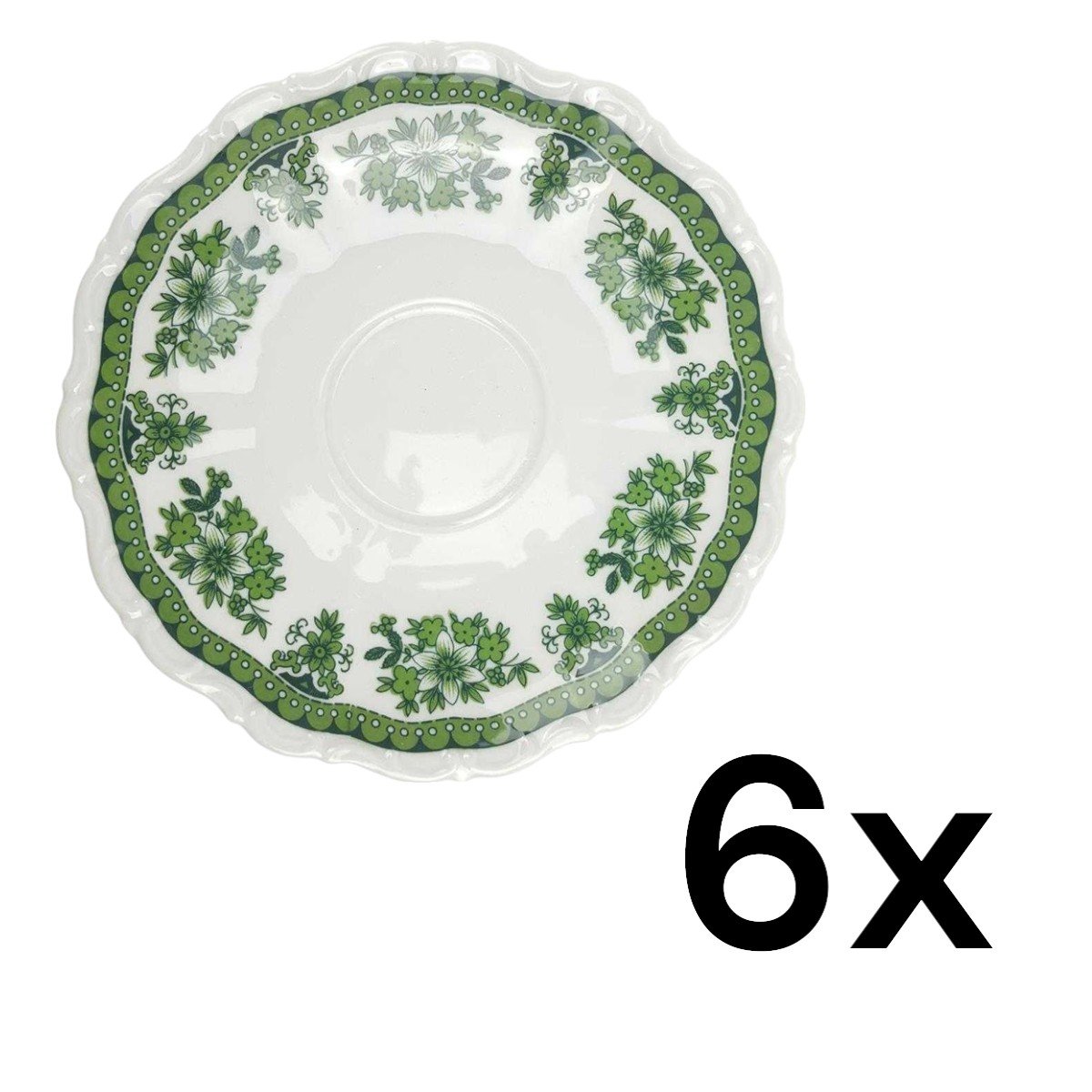 6er Set Untertasse für Kaffee 14,8 cm Seltmann Weiden Barock Hubertus Blumendekor gebraucht - gut