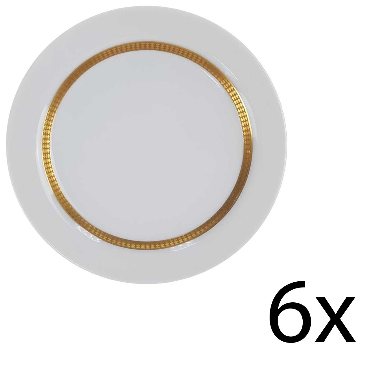 6er Set Kuchenteller Dessertteller Golddekor 18,8 cm Thomas Porzellan Rotunda gebraucht - gut