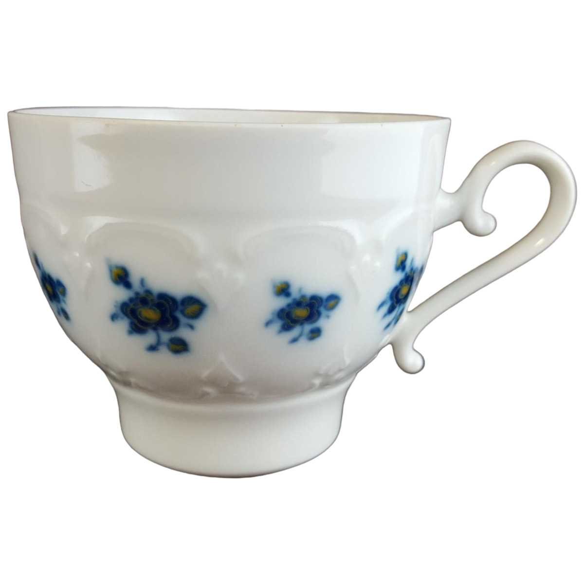 Kaffeetasse Tasse Krautheim Sissy blau gelbe Blumen echt Kobalt gebraucht - gut