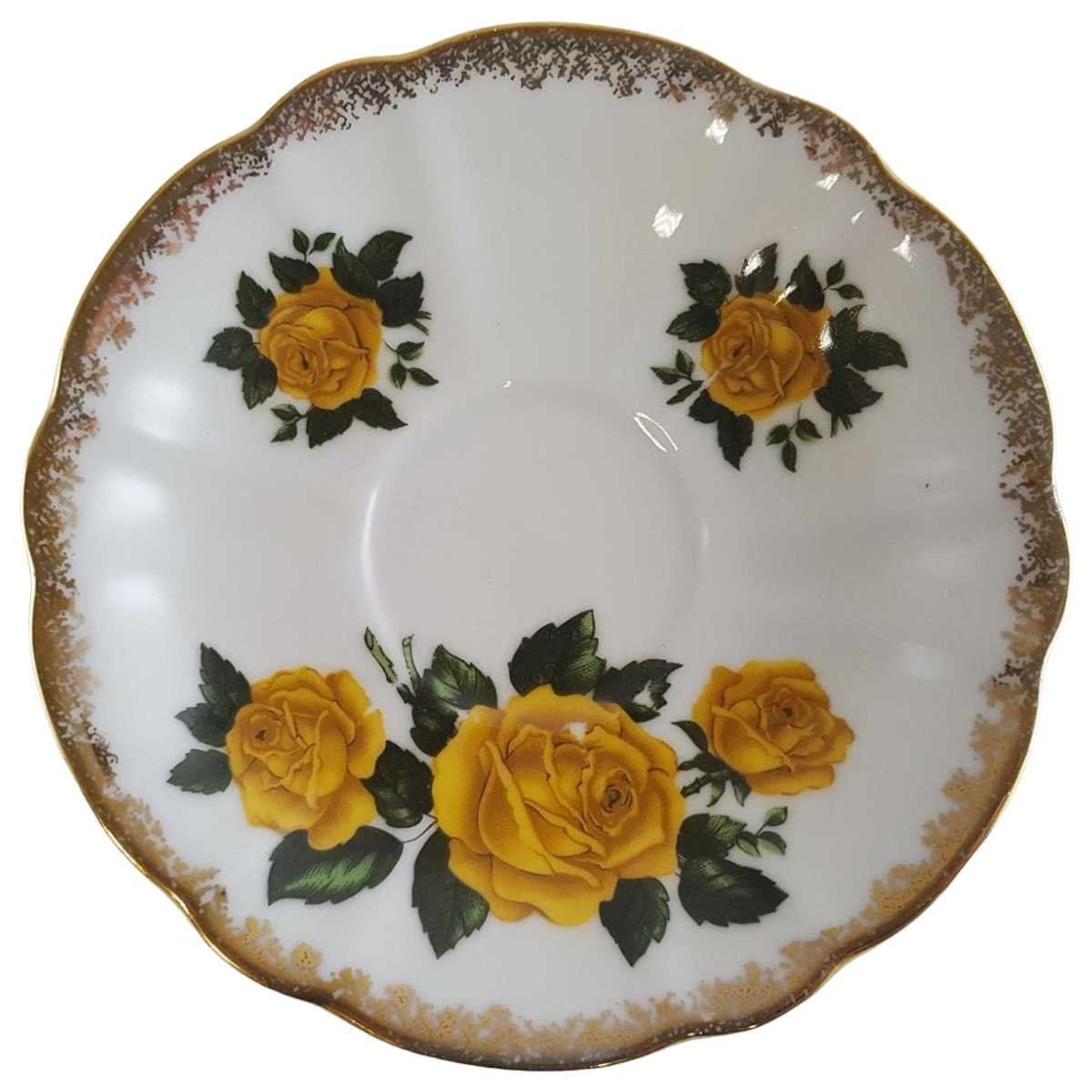 Untertasse für Kaffee 13,7 cm Schaller Rheinpfalz Rosendekor gebraucht - gut