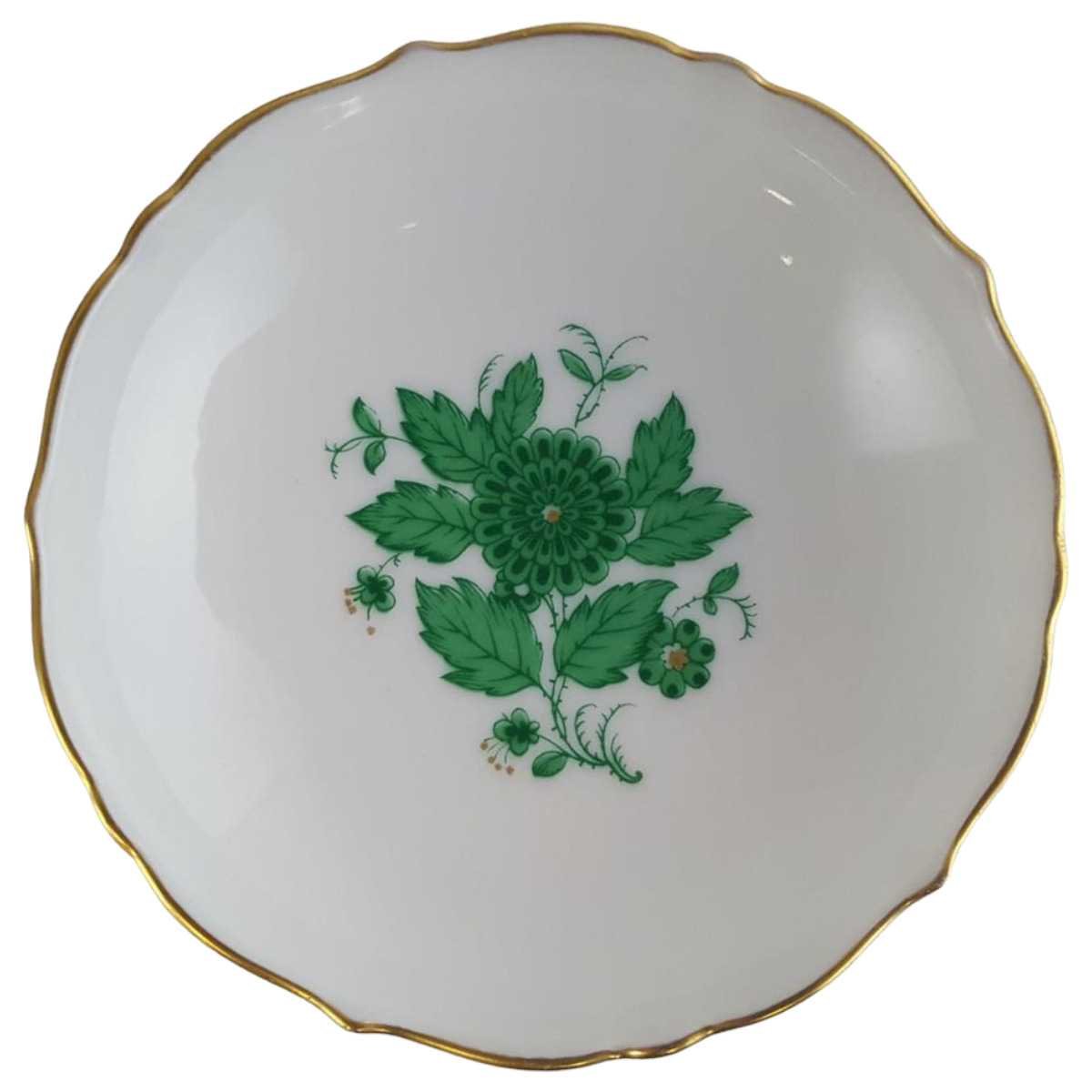 Schale Teebeutelablage AK Kaiser Porzellan Schönbrunn Grün gebraucht - gut