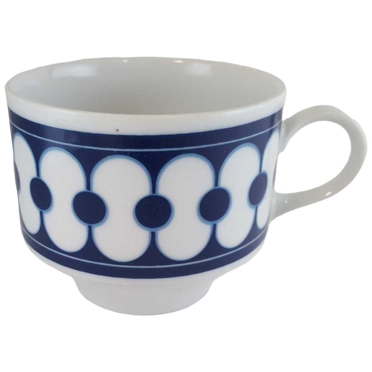 Kaffeetasse Tasse Mitterteich blaue Kreise Blau gebraucht - gut