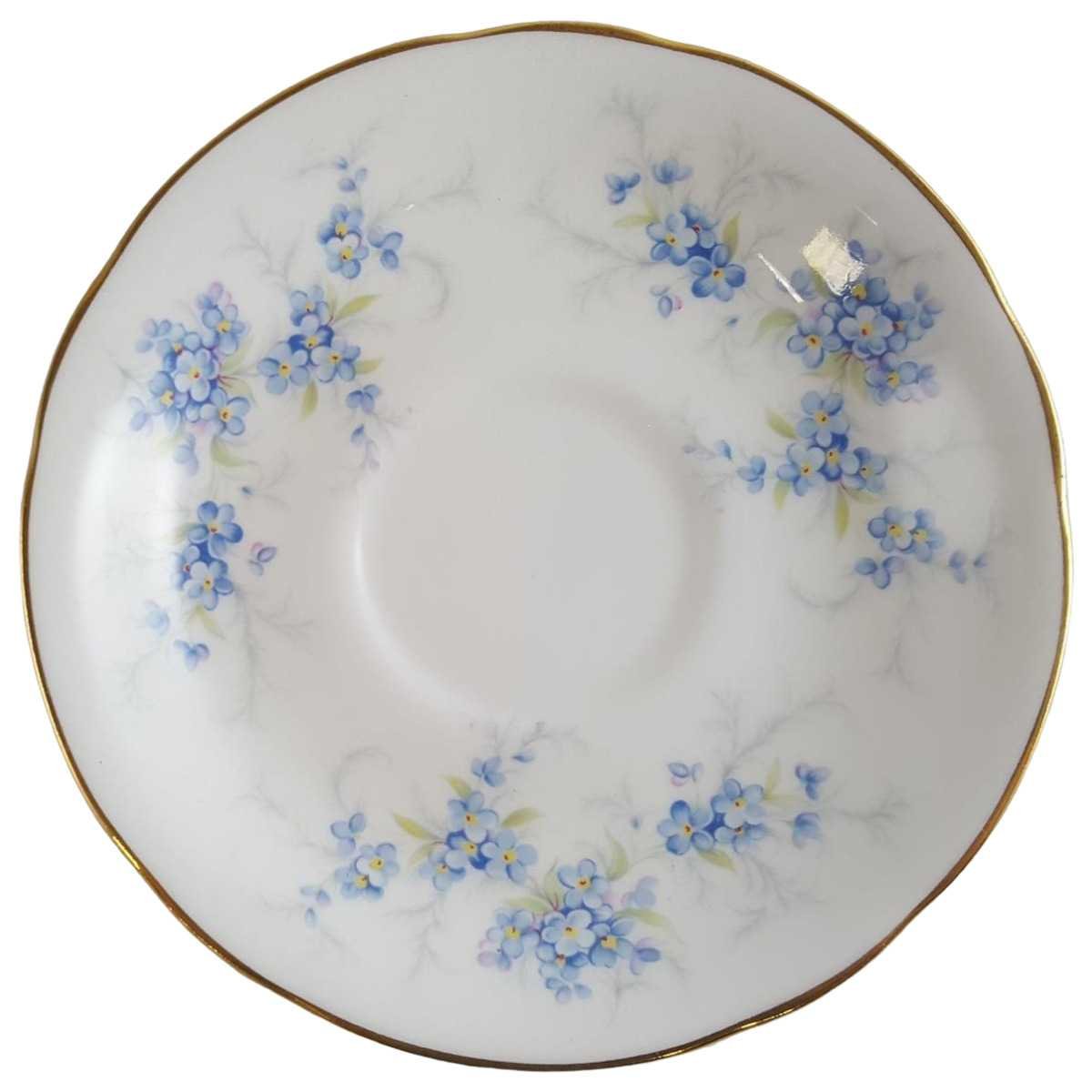 Untertasse für Kaffee 13,8 cm Royal Standard Blaue Blumenranke gebraucht - sehr gut