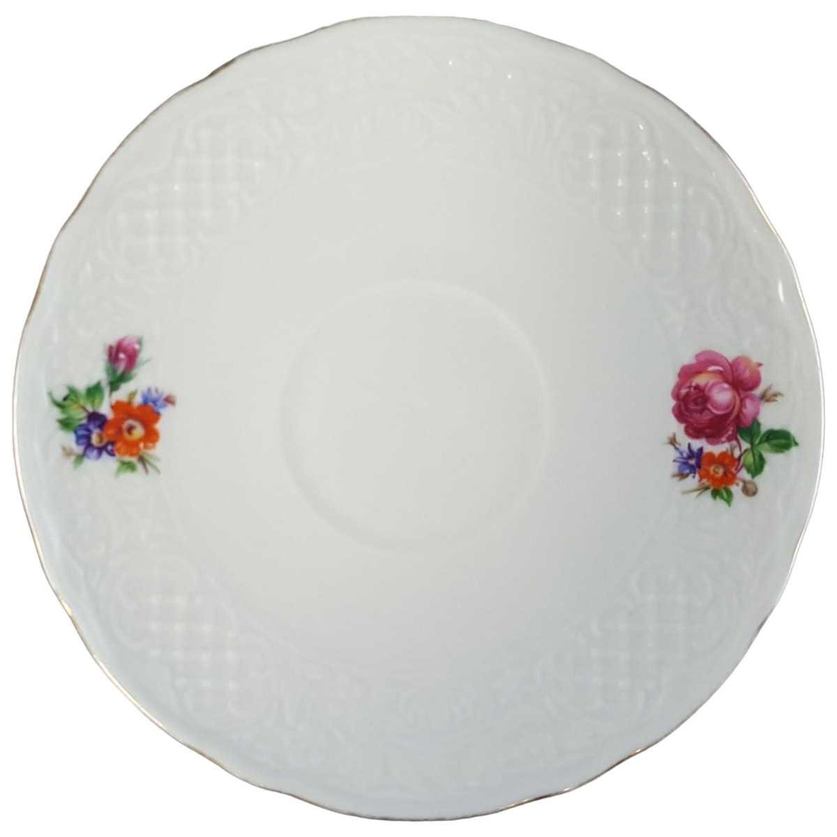 Untertasse für Kaffee 14,5 cm Schumann Arzberg Form Dresden Bunte Blume gebraucht - akzeptabel