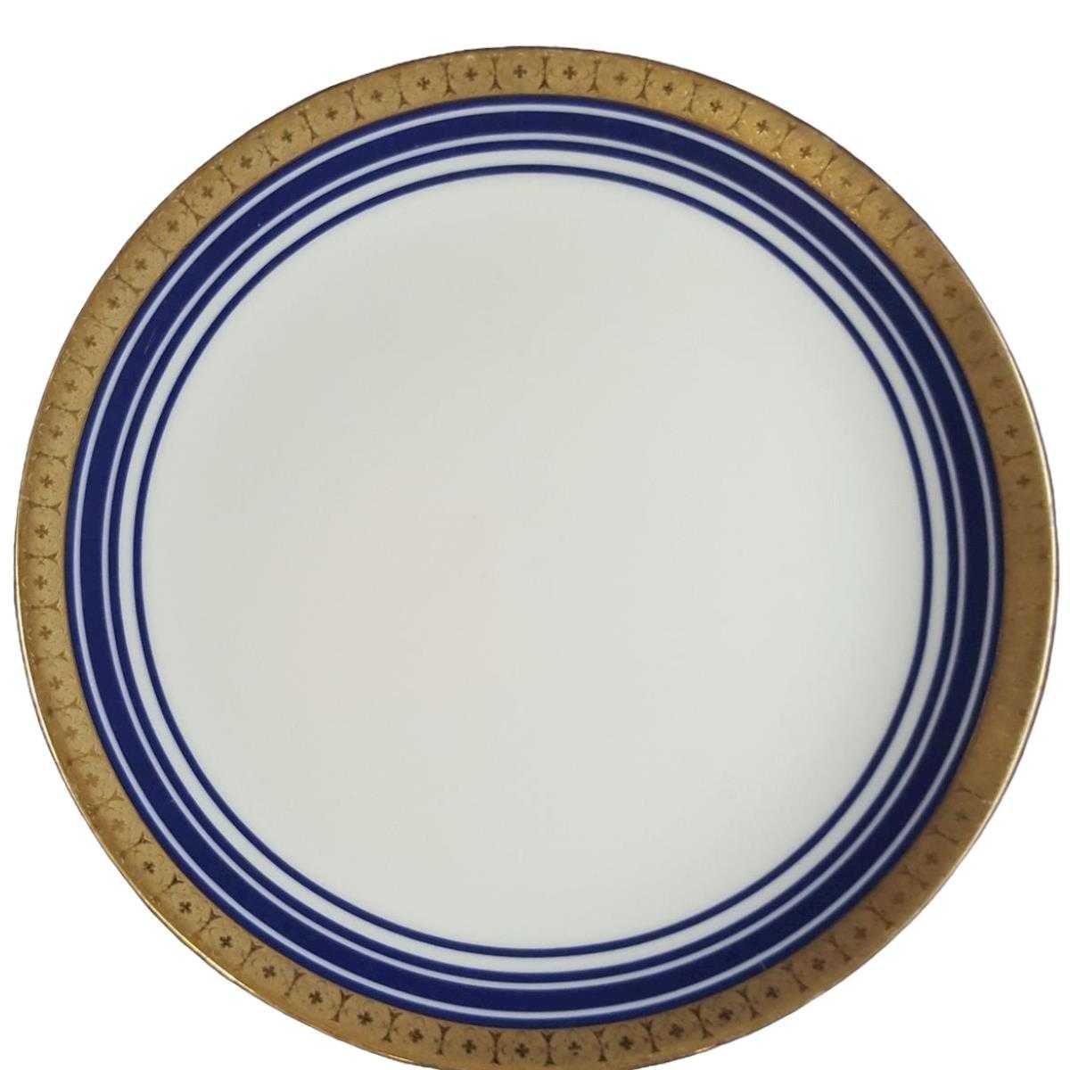 Kuchenteller Dessertteller Frühstücksteller 19,2 cm Retsch Wunsiedel Kobalt Blau Gold gebraucht - gut