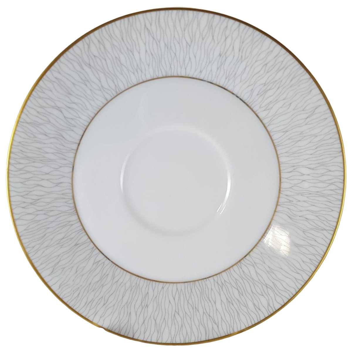 Untertasse für Tee 15,2 cm Königl. pr. Tettau Ria 1347 grauer Rand Grau gebraucht - sehr gut