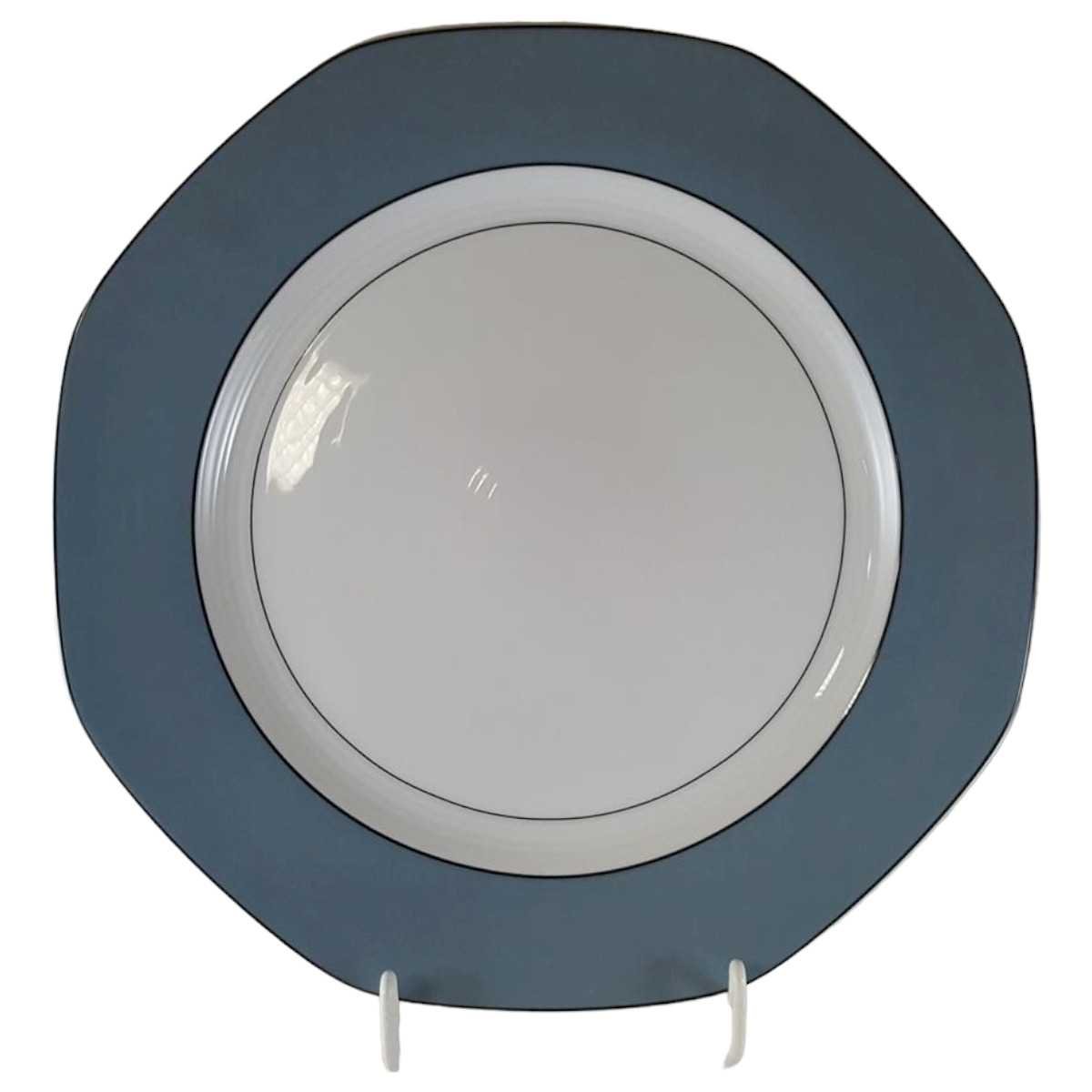 Gourmetteller 32 cm AK Kaiser Porzellan Selection grau blau gebraucht - neuwertig