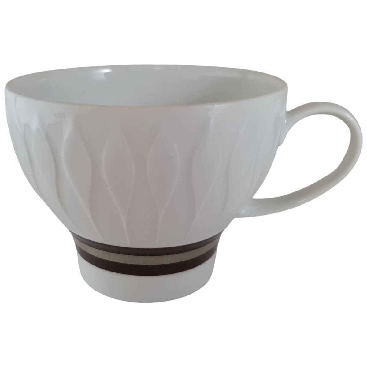 Kaffeetasse Tasse Thomas Porzellan Lanzette Platin Braun gebraucht - gut