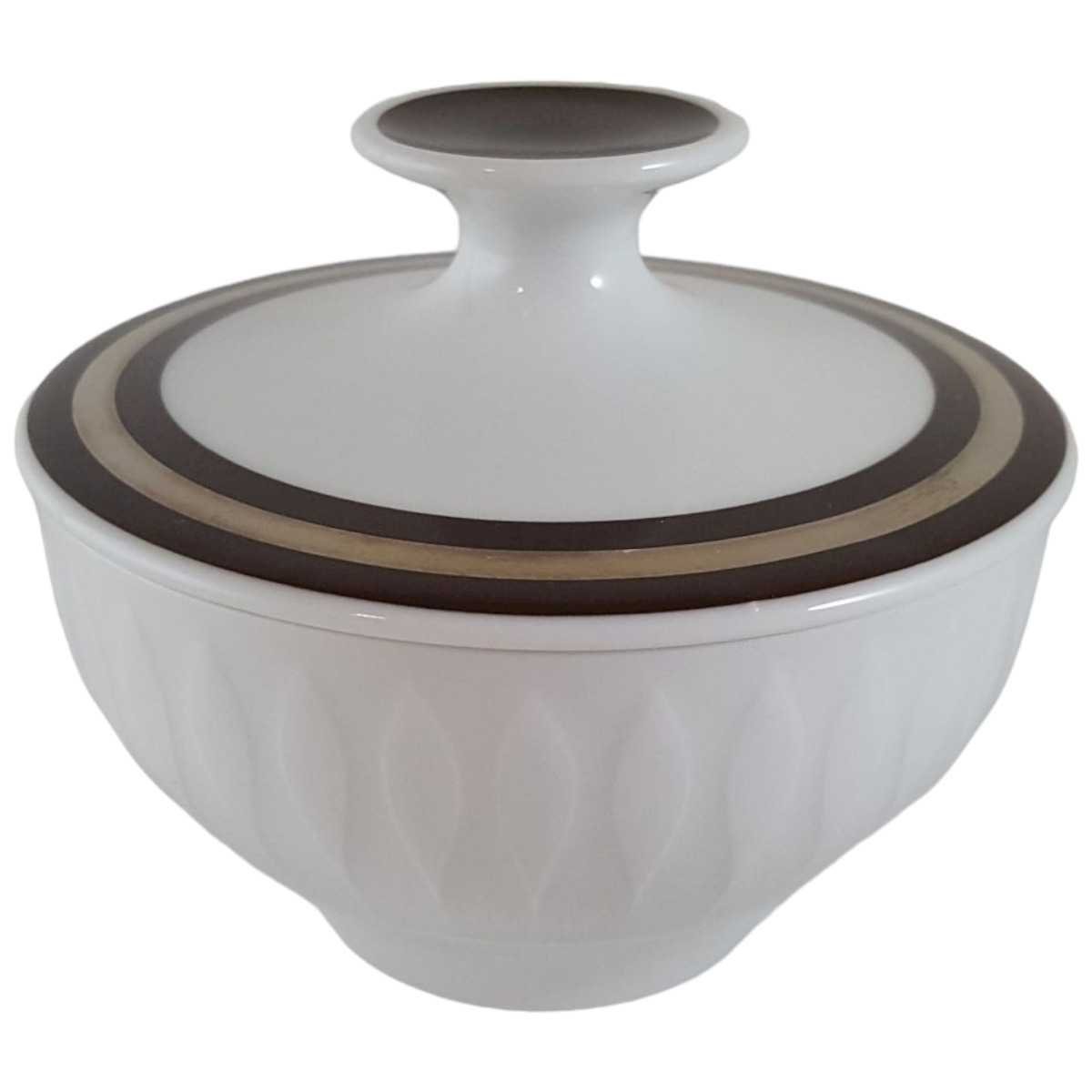 Zuckerdose Thomas Porzellan Lanzette Platinrand gebraucht - gut