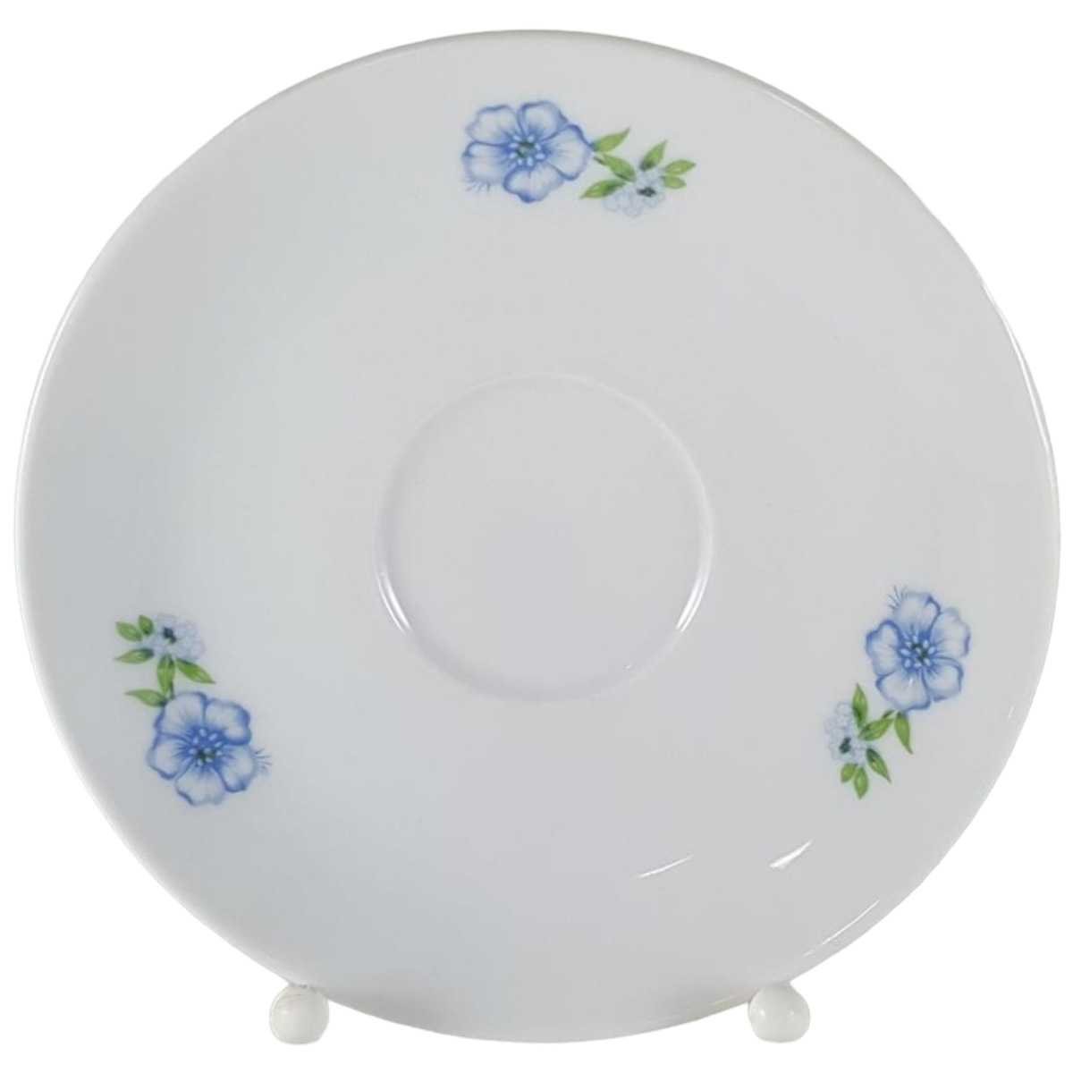 Untertasse für Kaffee 14,2 cm Winterling Kirchenlamitz Blumendekor blau grün Blumen gebraucht - gut