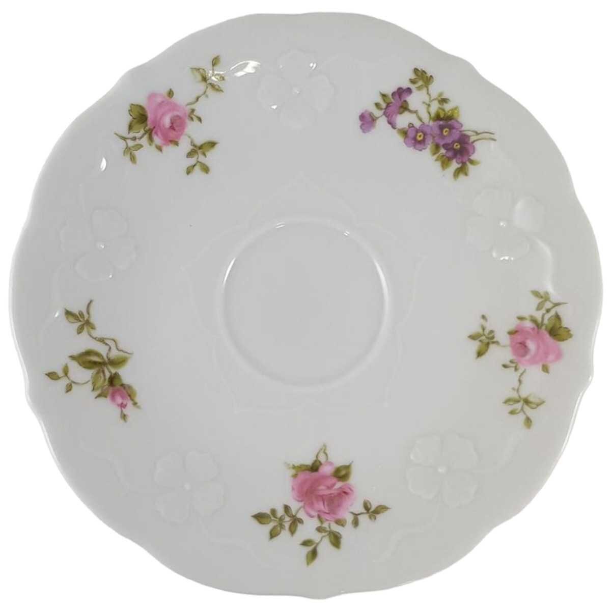 Untertasse für Kaffee 15,3 cm Winterling Schwarzenbach Rosa Rosen gebraucht - akzeptabel
