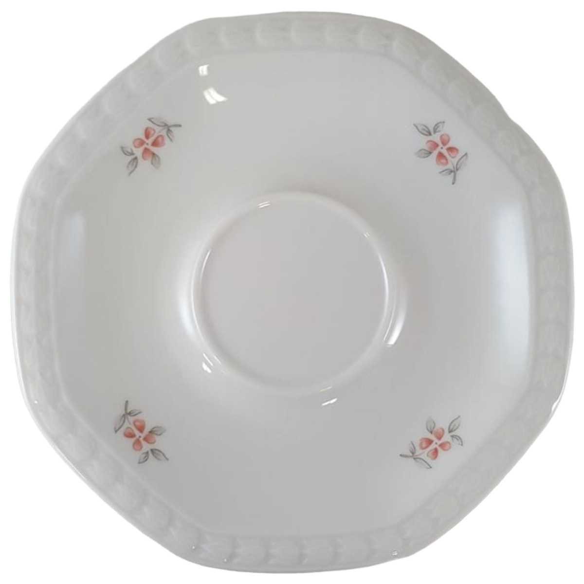 Untertasse für Kaffee 15 cm Seltmann Weiden Andrea rote Blütenranke gebraucht - akzeptabel