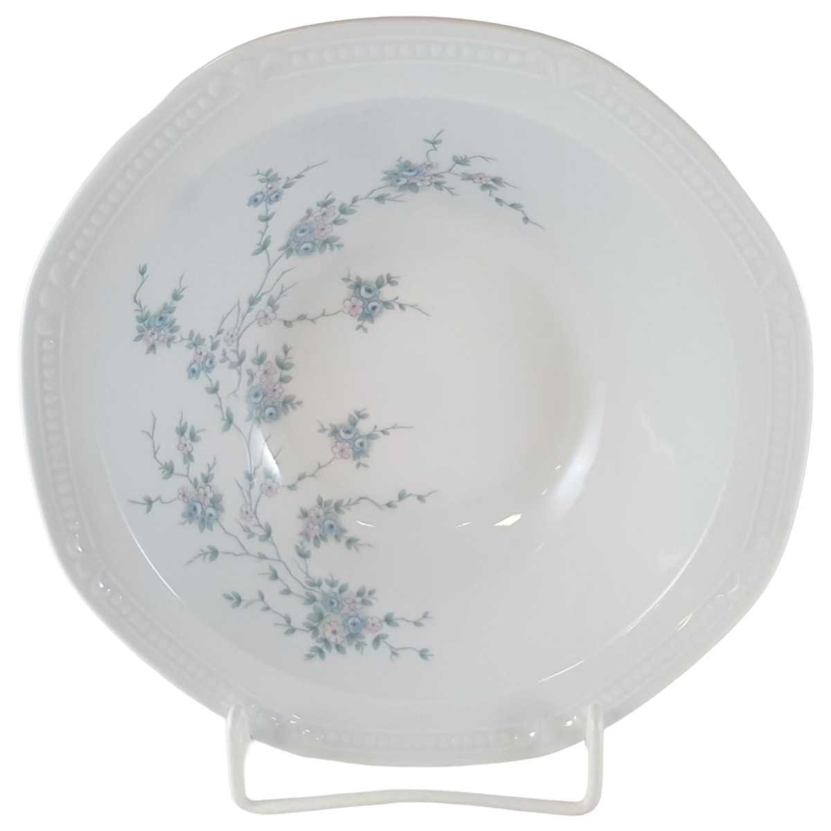 Schüssel Servierschüssel Mitterteich Form 2040 Sissi Blau Rosa Blumendekor Blumen gebraucht - gut