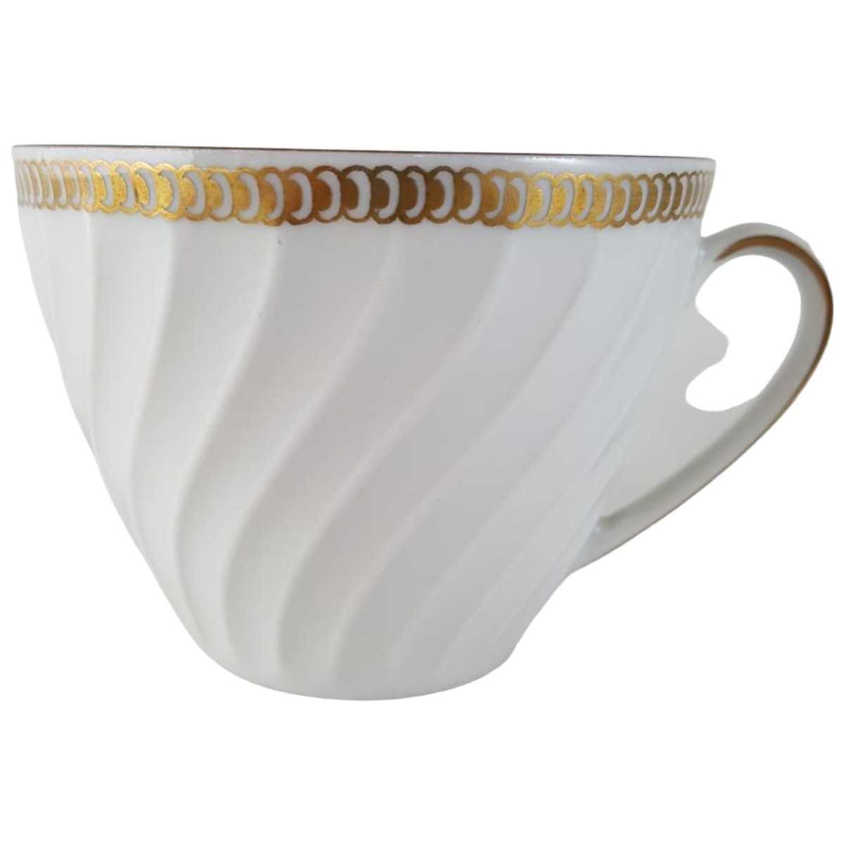 Kaffeetasse Tasse Goldrand Golddekor Gareis Form 640 Rillenrelief gebraucht - sehr gut