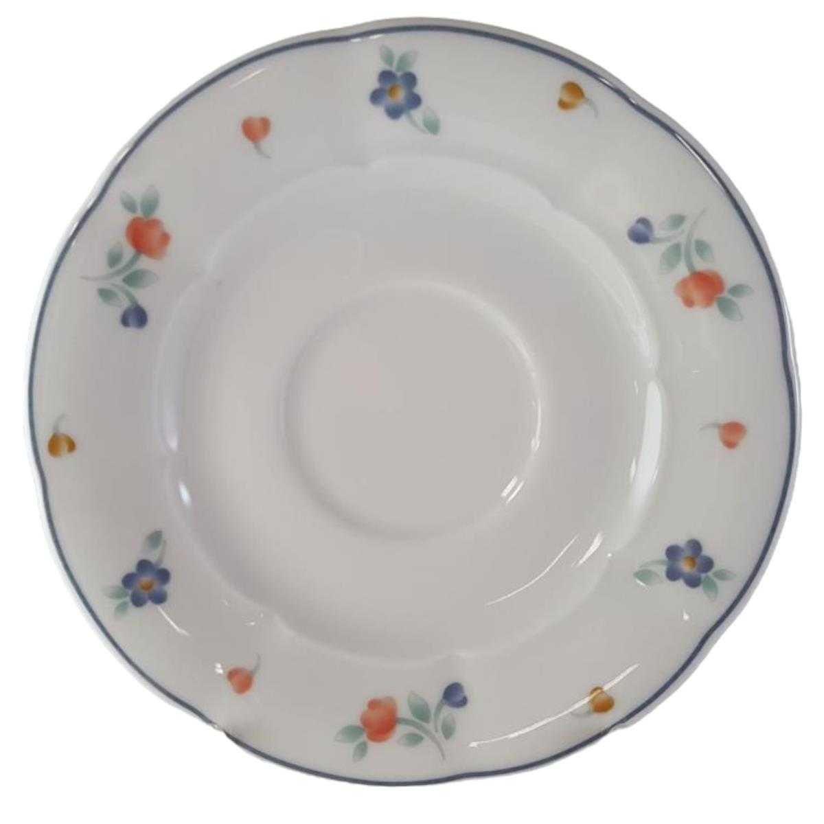 Untertasse für Kaffee 14,3 cm Mitterteich Form 2250 Stefanie Blümchen Blaurand gebraucht - neuwertig
