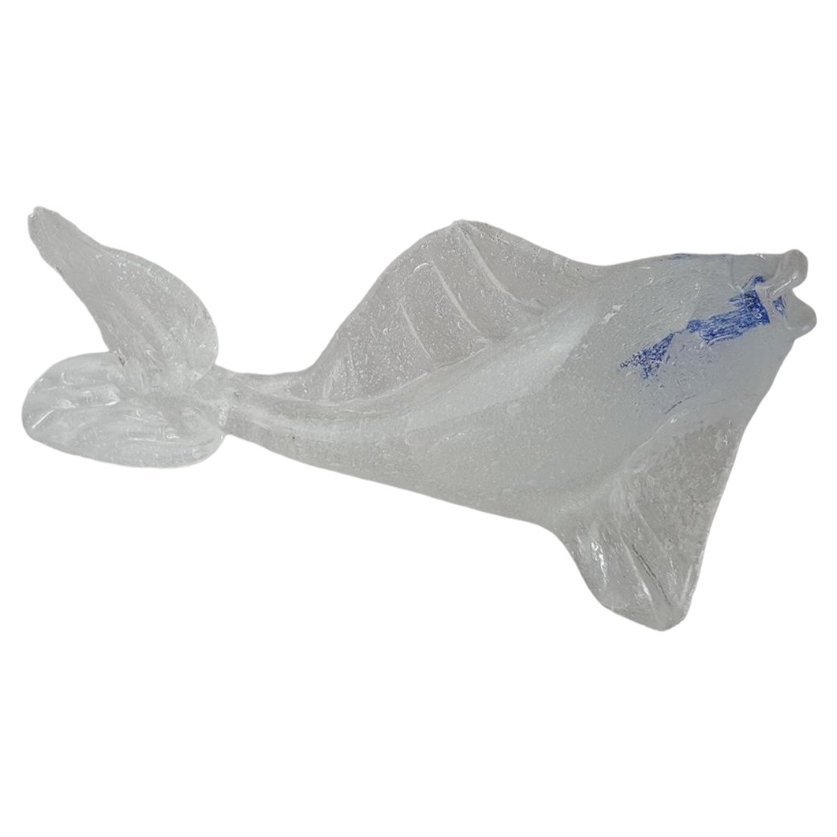 Glasfigur Glasskulptur Statue Glaskunst Deko Fisch L 20,7 cm