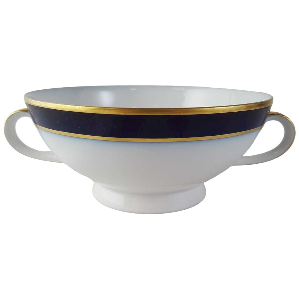 Suppentasse Suppenbecher Goldrand Schumann Arzberg Form 1700 Echt Cobalt mit gebraucht - sehr gut