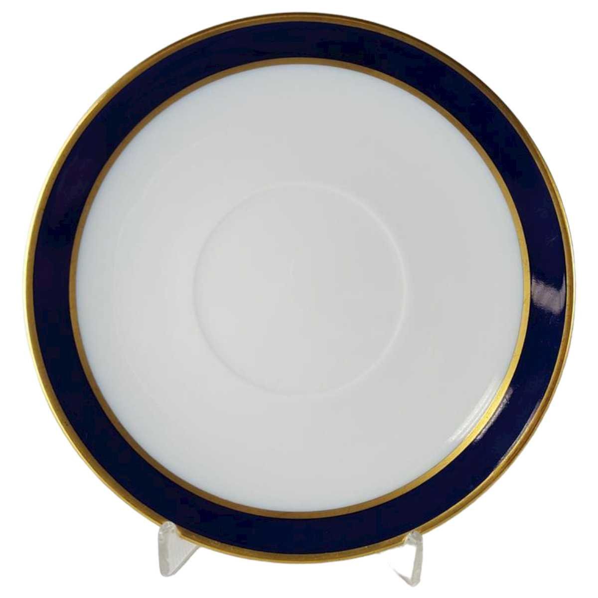 Untertasse für Suppe Goldrand 17 cm Schumann Arzberg Form 1700 Echt Cobalt mit gebraucht - gut