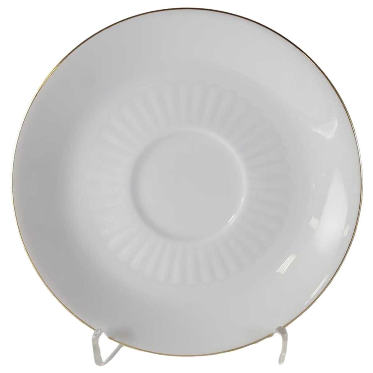 Untertasse für Kaffee Golddekor 14,7 cm Mitterteich Form 527 weiß mit gebraucht - gut