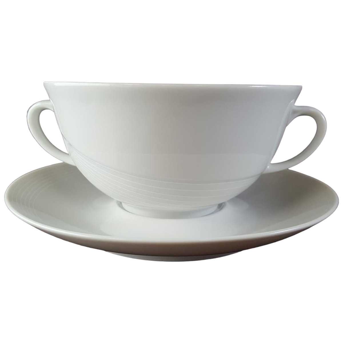 Suppenbecher Seltmann Vohenstrauß weiße Streifen Weiß gebraucht - sehr gut